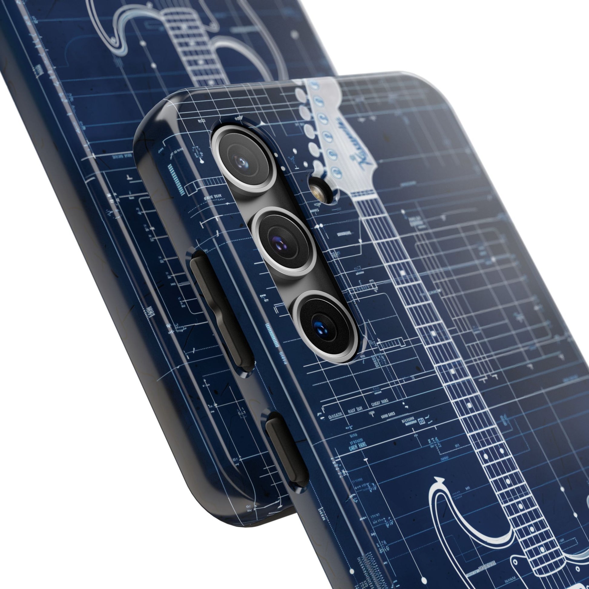 Guitar Phone Case, Guitar Blueprint iPhone Cover, Vintage Guitar Design, Custom iPhone Covers, Rock Music Phone Accessories, Musician Gift