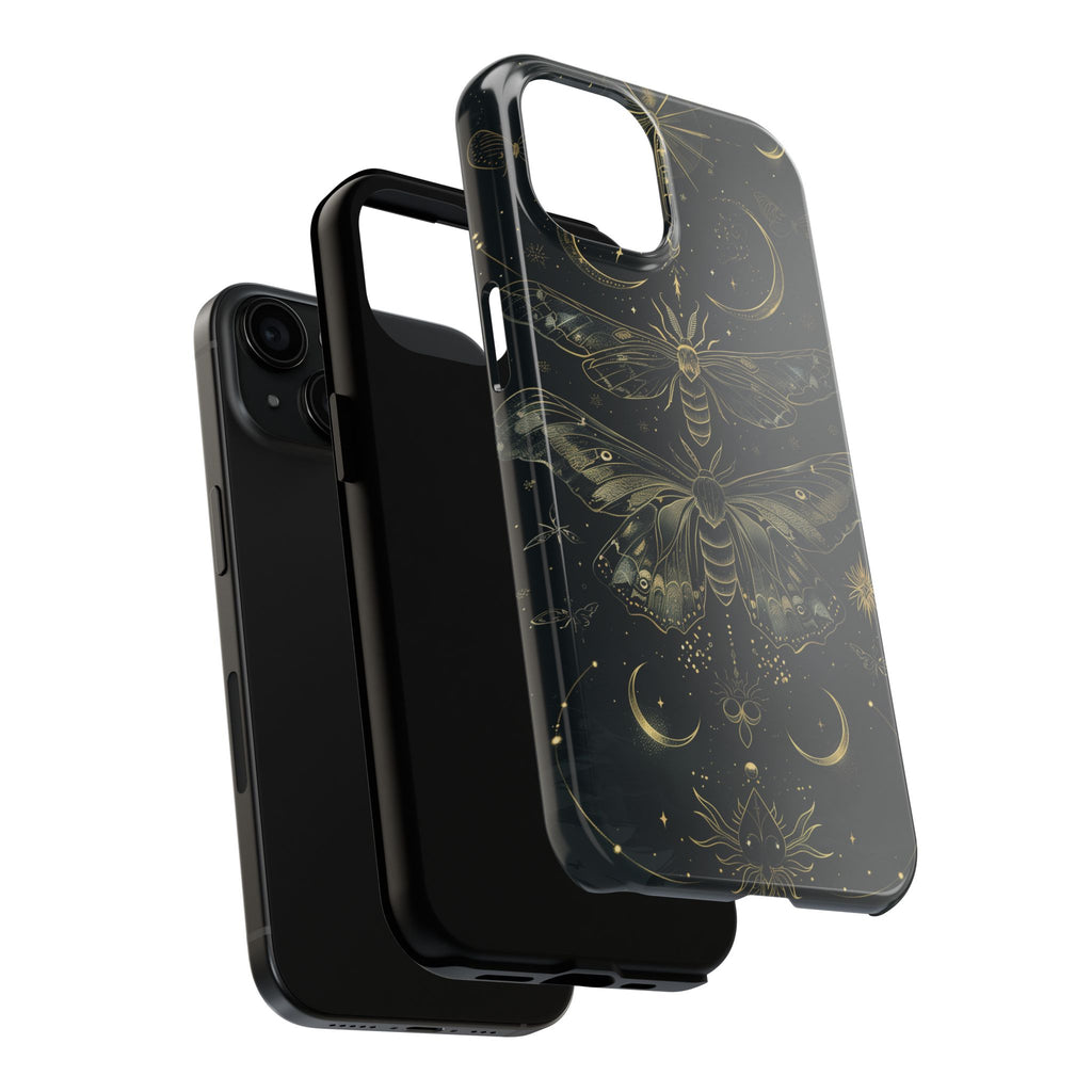 C Dark Academia Mystical Phone Case, Mystical Moth Phone Case, Vintage Magic Witchcraft iPhone Cover, Esoteric Nature Art, iPhone 15 Pro Max