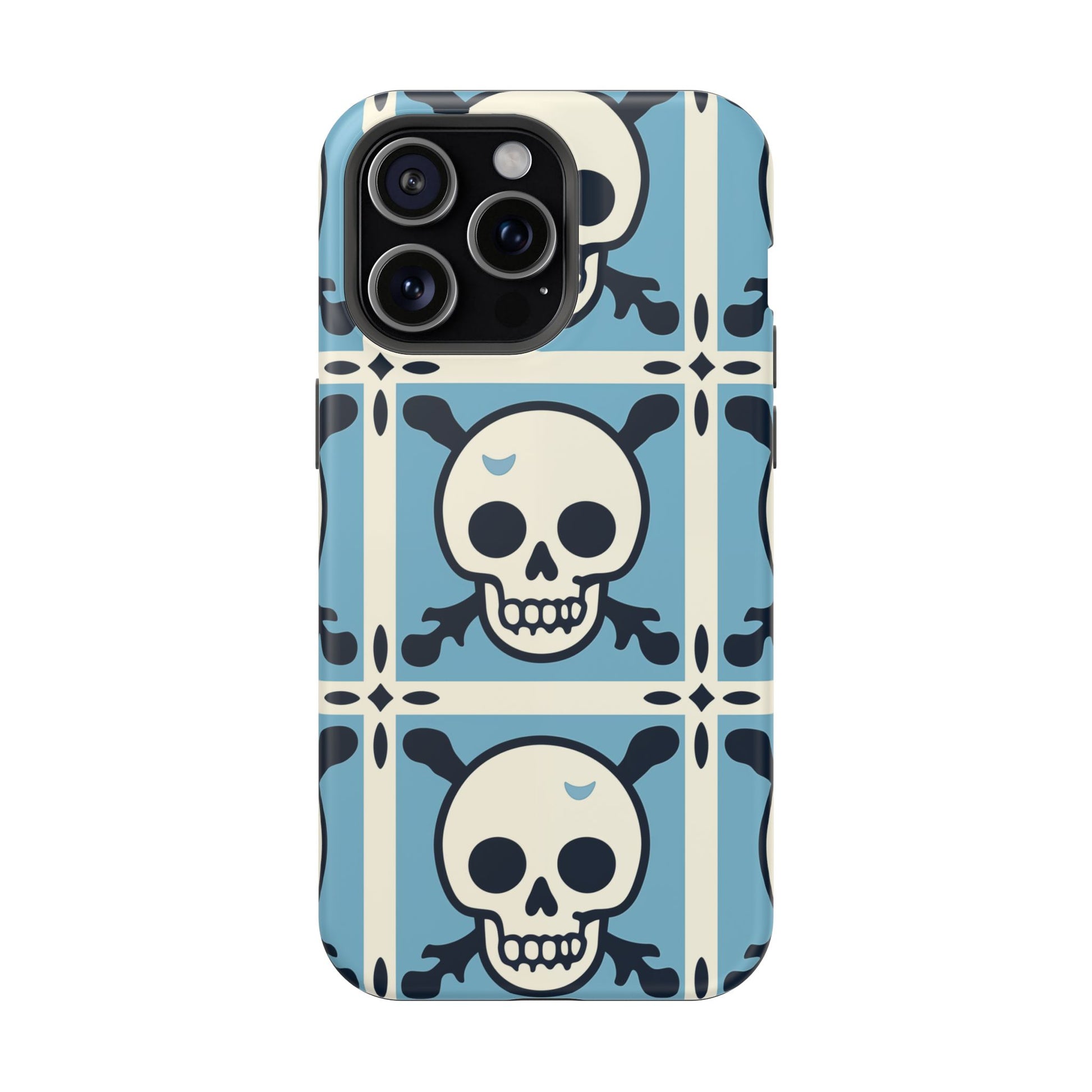 Cute Skull Phone Case Sugar Skull Ghingham Impact-Resistant Cover Goth Skull, Halloween Gift iphone 13 14 15 16 Pro Max