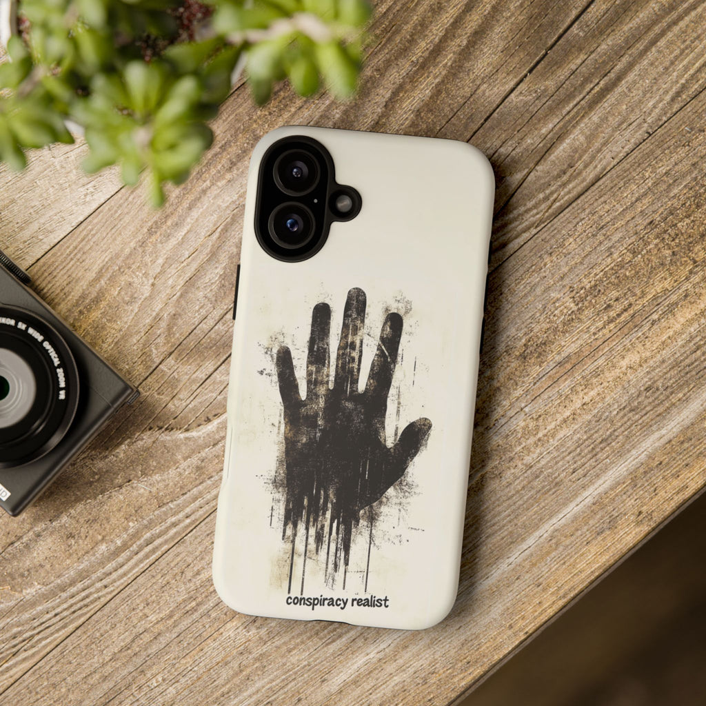 Conspiracy Realist Paranormal Mystery Design X-Files Inspired Ghostly Hand Conspiracy Theory Creepy iPhone 13 14 15 16 Pro Max Galaxy Pixel