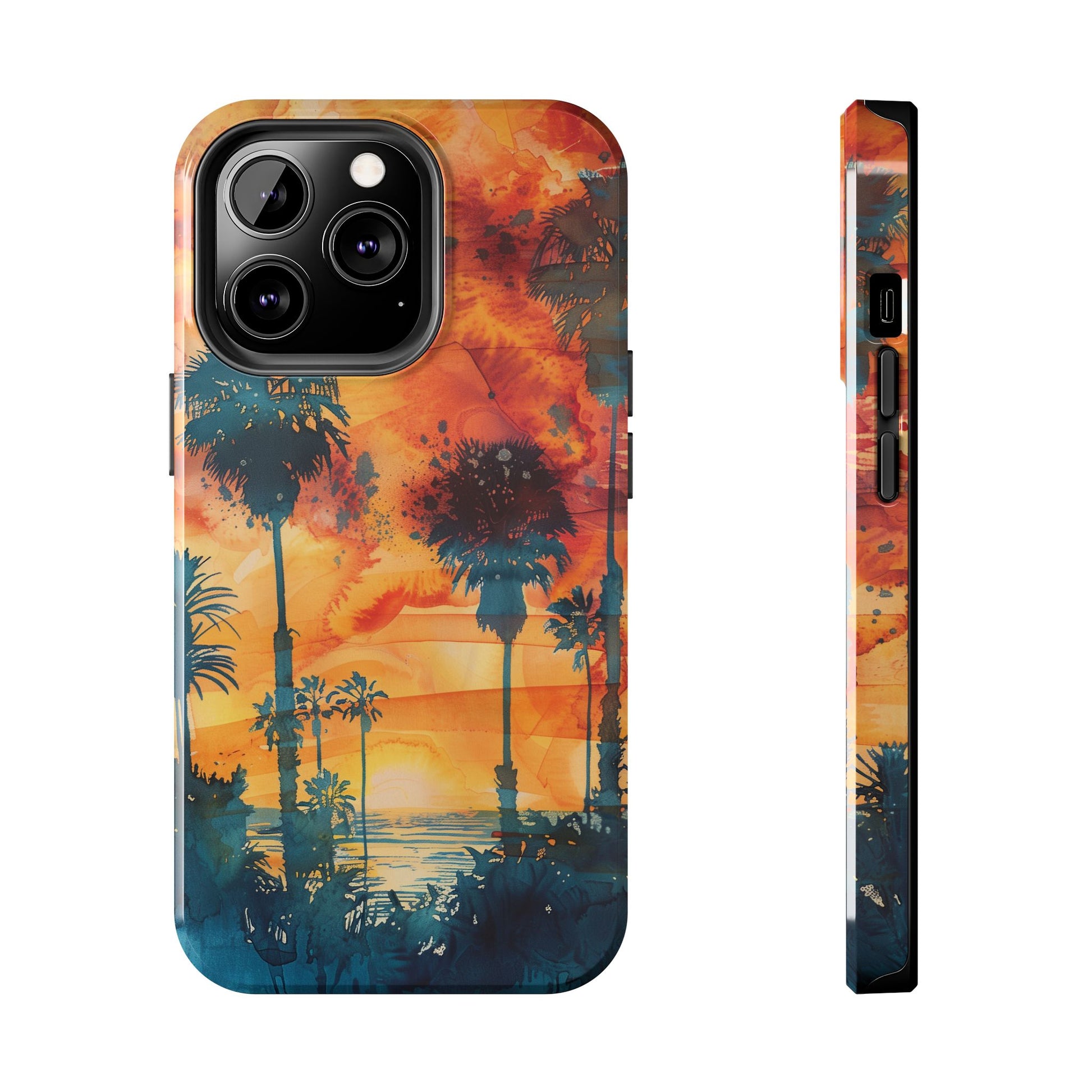 Los Angeles Sunset iPhone Case, Golden Hour Scenic View, Hollywood Hills Sunset Phone Case, Palm Trees Phone Case, iphone 15 pro max case