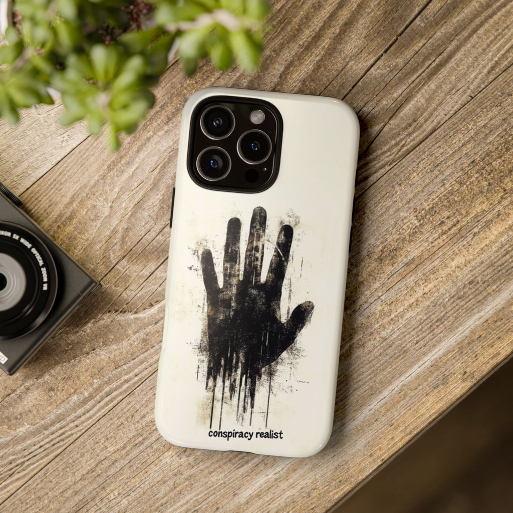 Conspiracy Realist Paranormal Mystery Design X-Files Inspired Ghostly Hand Conspiracy Theory Creepy iPhone 13 14 15 16 Pro Max Galaxy Pixel