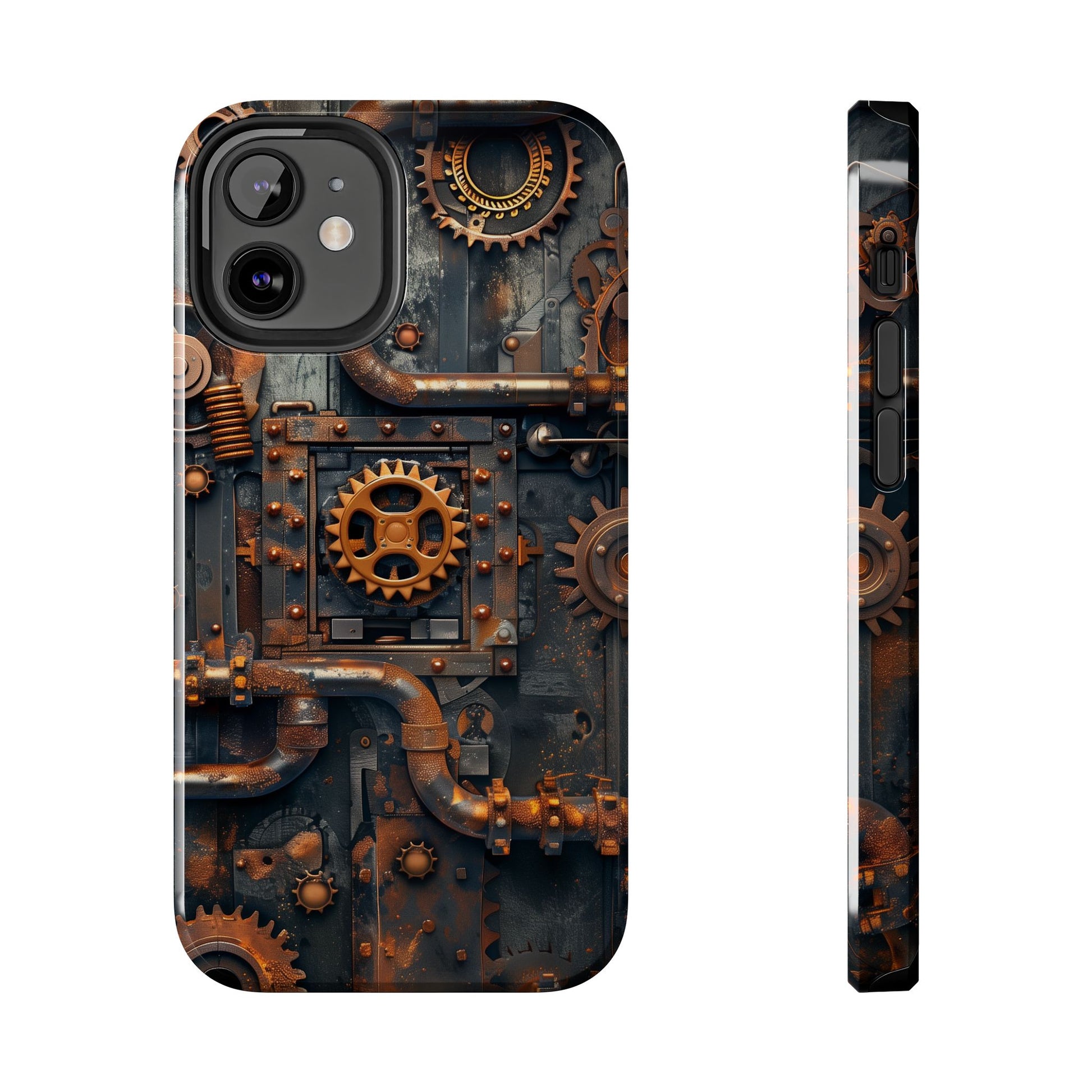 Steampunk Phone Case - Industrial Style Cover with Pipes and Cogs - Unique Steampunk Accessory for Your Phone