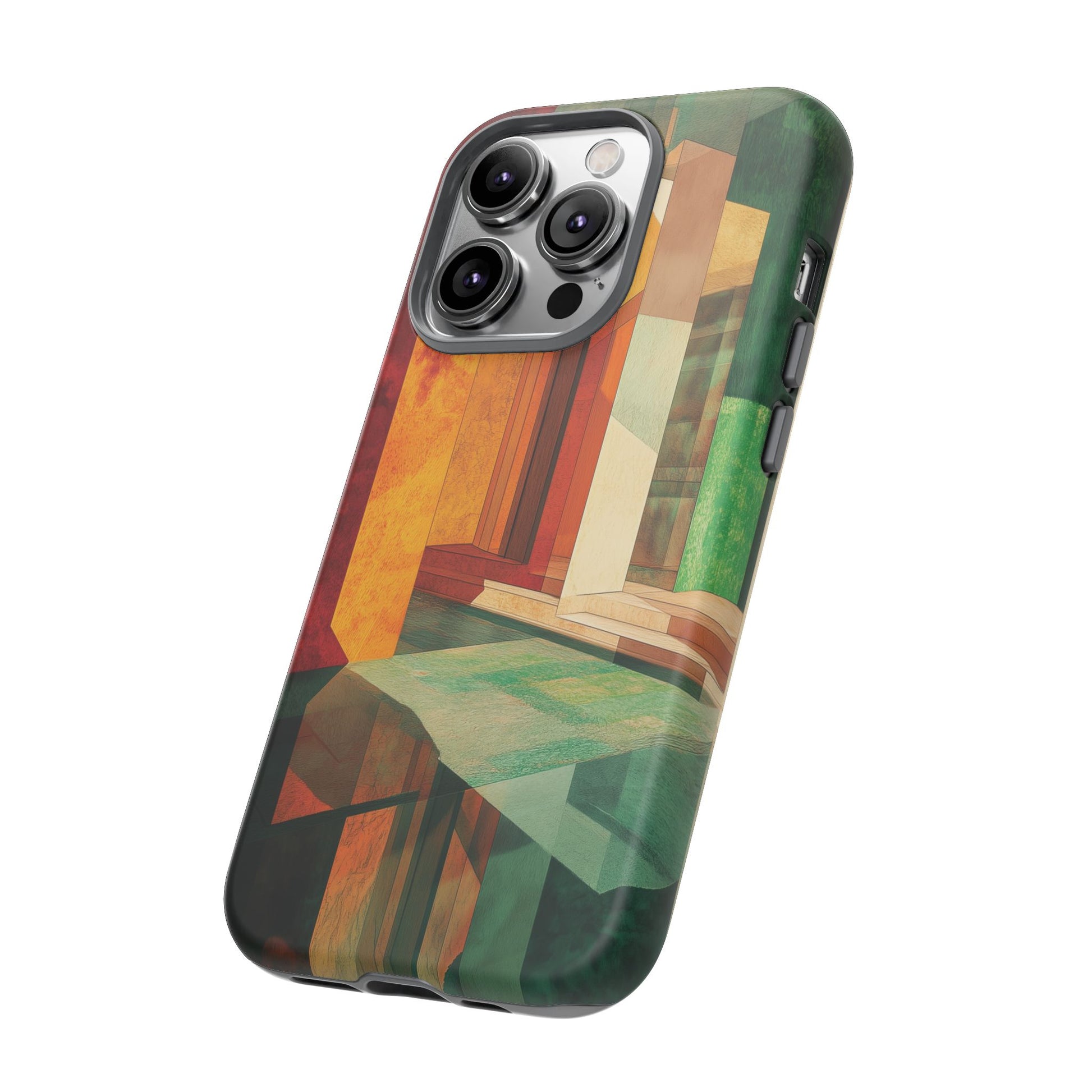 Art Deco Frank Lloyd Wright Inspired Usonian Phone Case Geometric Stained Glass Art Deco Marble Gold 13 14 15 16 iPhone Pro Max Galaxy Pixel