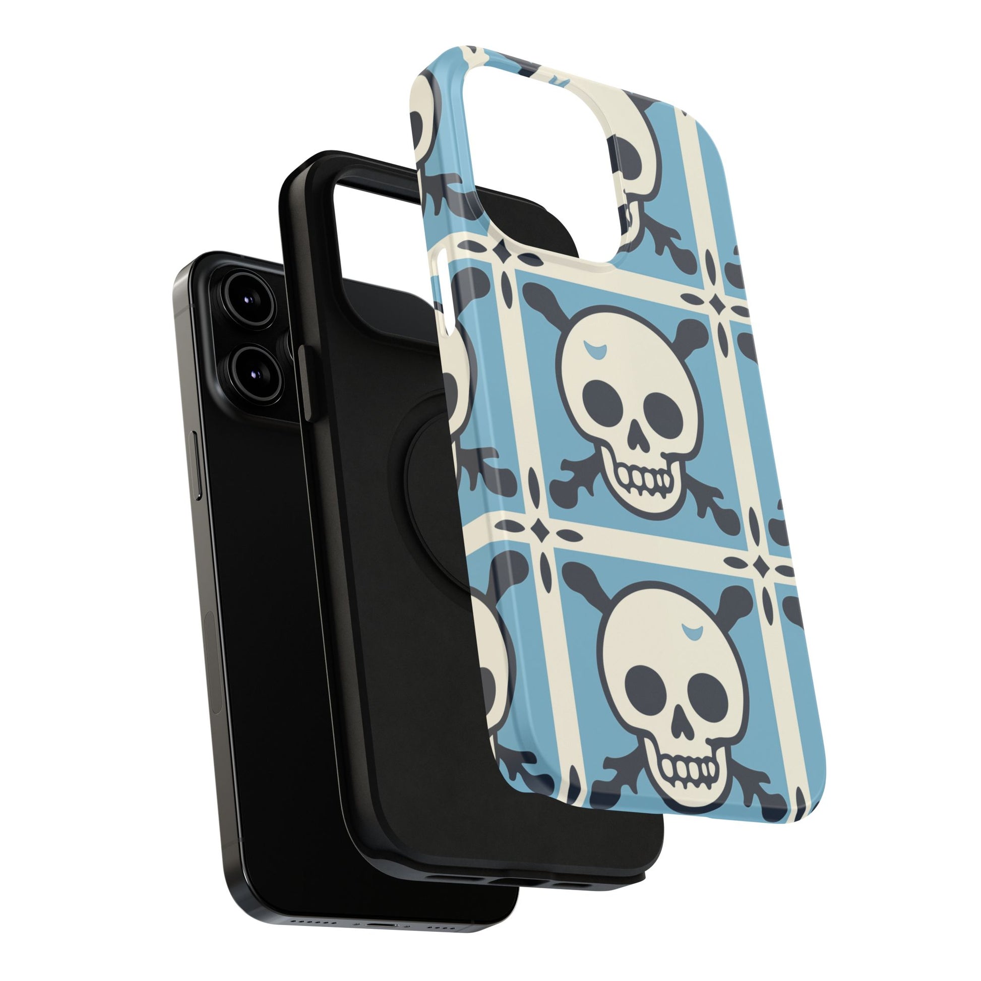 Cute Skull Phone Case Sugar Skull Ghingham Impact-Resistant Cover Goth Skull, Halloween Gift iphone 13 14 15 16 Pro Max