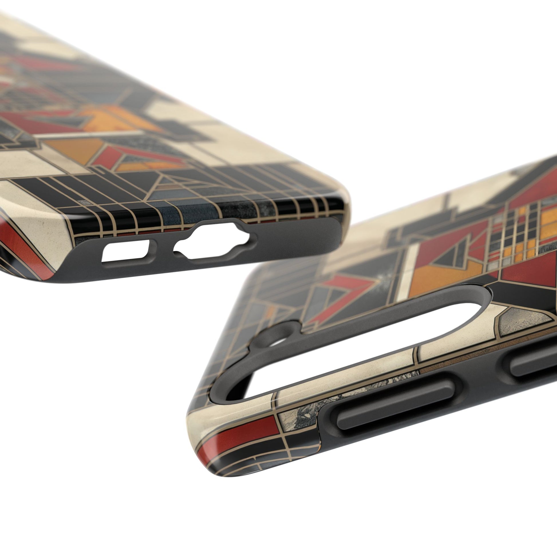 Frank Lloyd Wright Inspired Stained Glass Phone Case - Geometric Elegance for iPhone Models