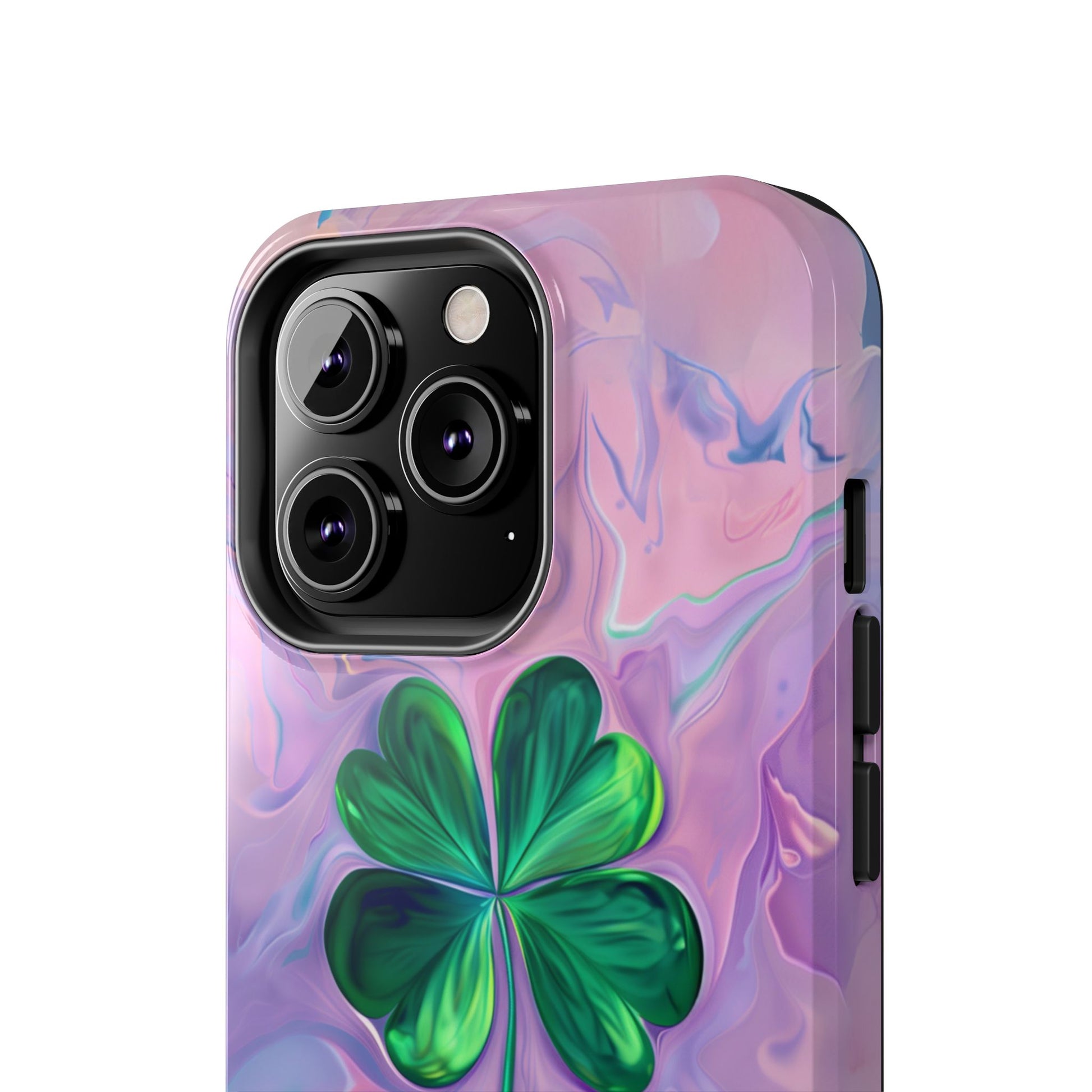 St Patrick's Day Lucky Phone Case Four Leaf Clover Durable Phone Case Good Luck Charm Protective iPhone 13 14 15 16 Pro Max Plus Galaxy
