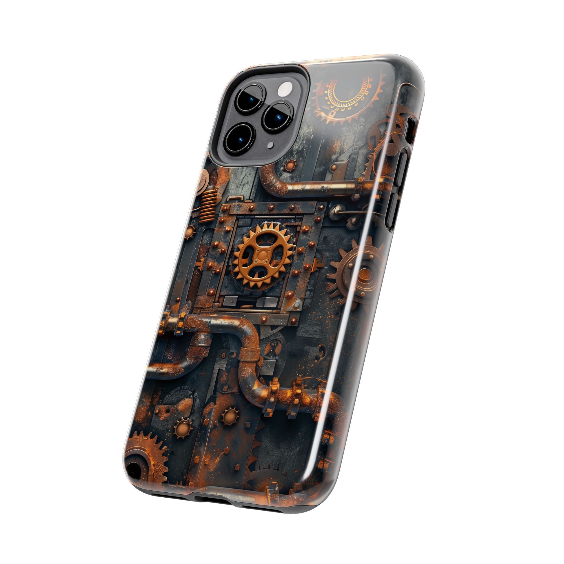 Steampunk Phone Case - Industrial Style Cover with Pipes and Cogs - Unique Steampunk Accessory for Your Phone