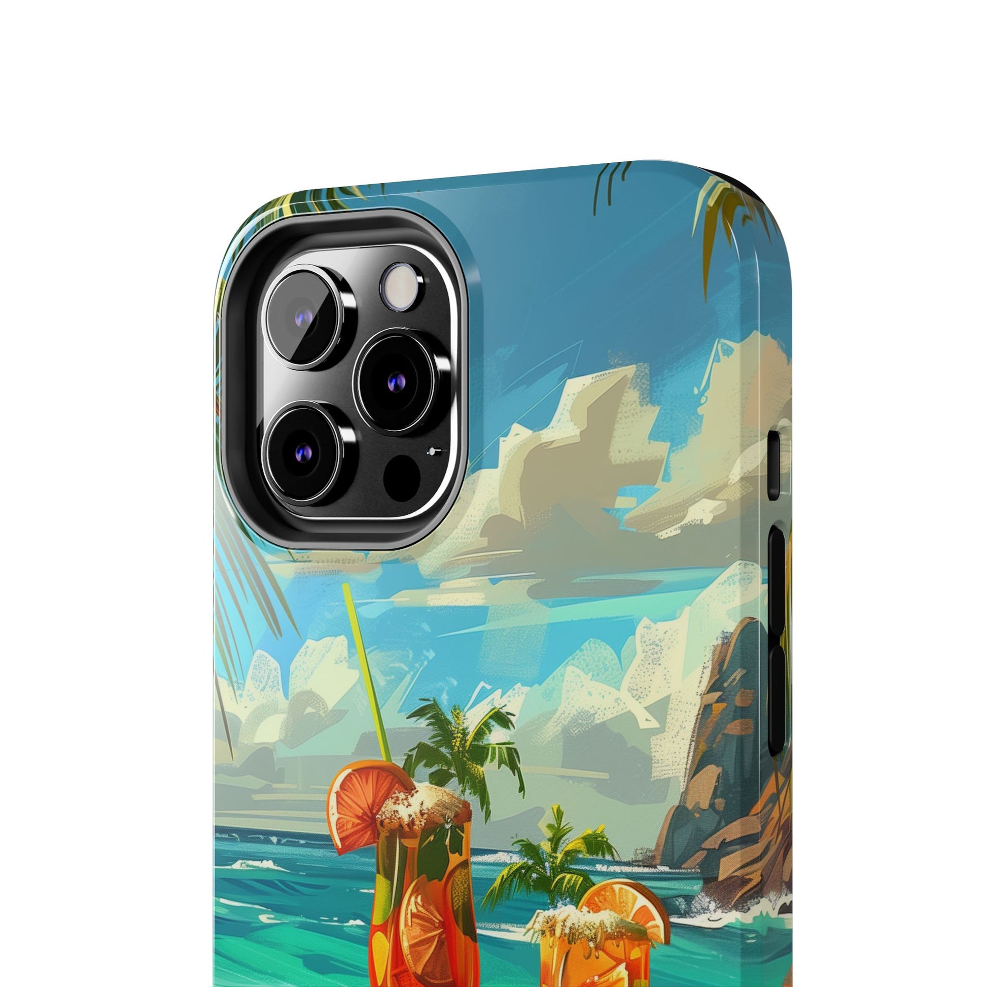 Retro Beach Scene Phone Case, Vintage Tropical Ocean iPhone Case, Summer Beach Phone Cover for iPhone, iphone 15 pro max