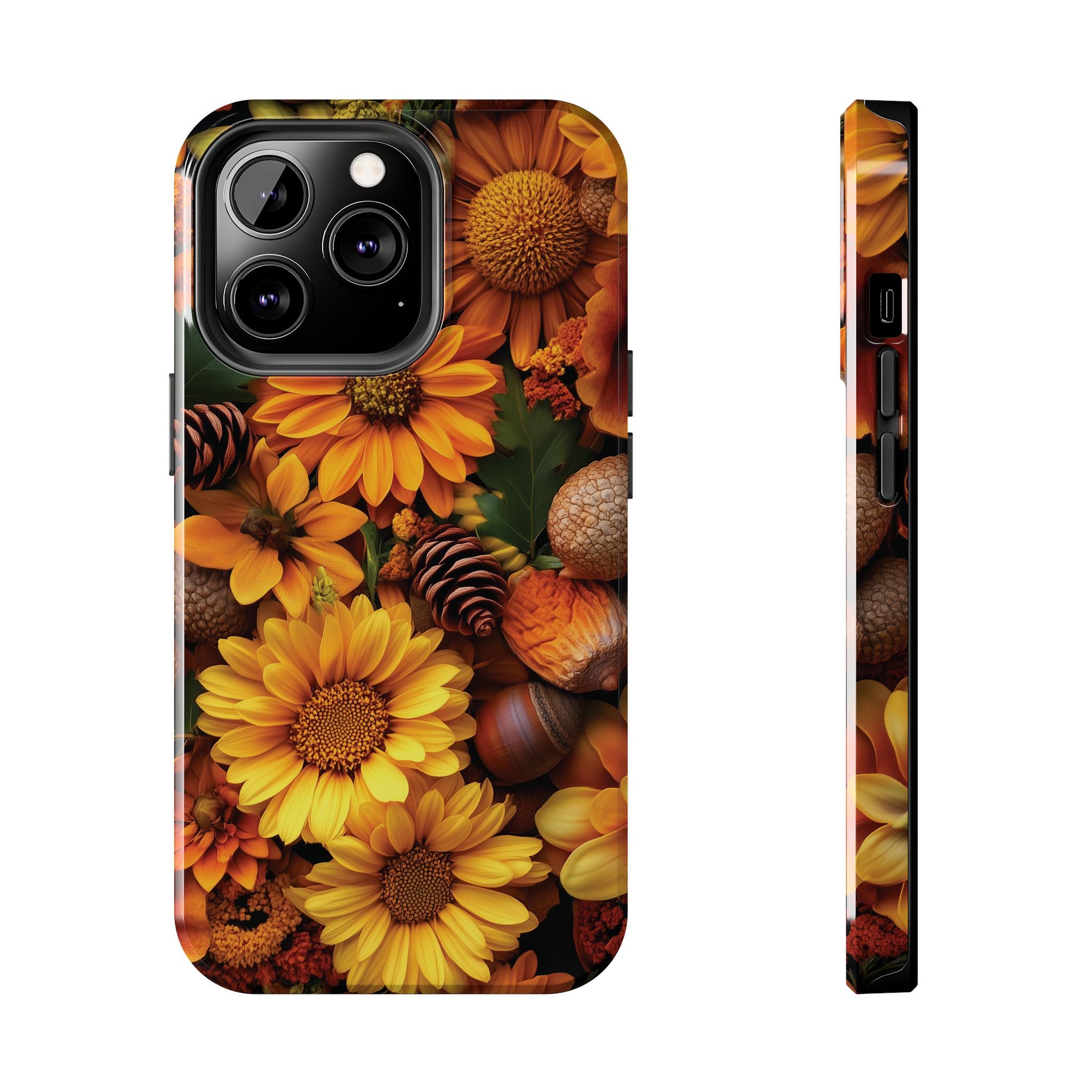 Cottagecore Vibrant Sunflowers Phone Case Autumn Dried Flowers Fall Colors iPhone 15 Pro Max Samsung Galaxy