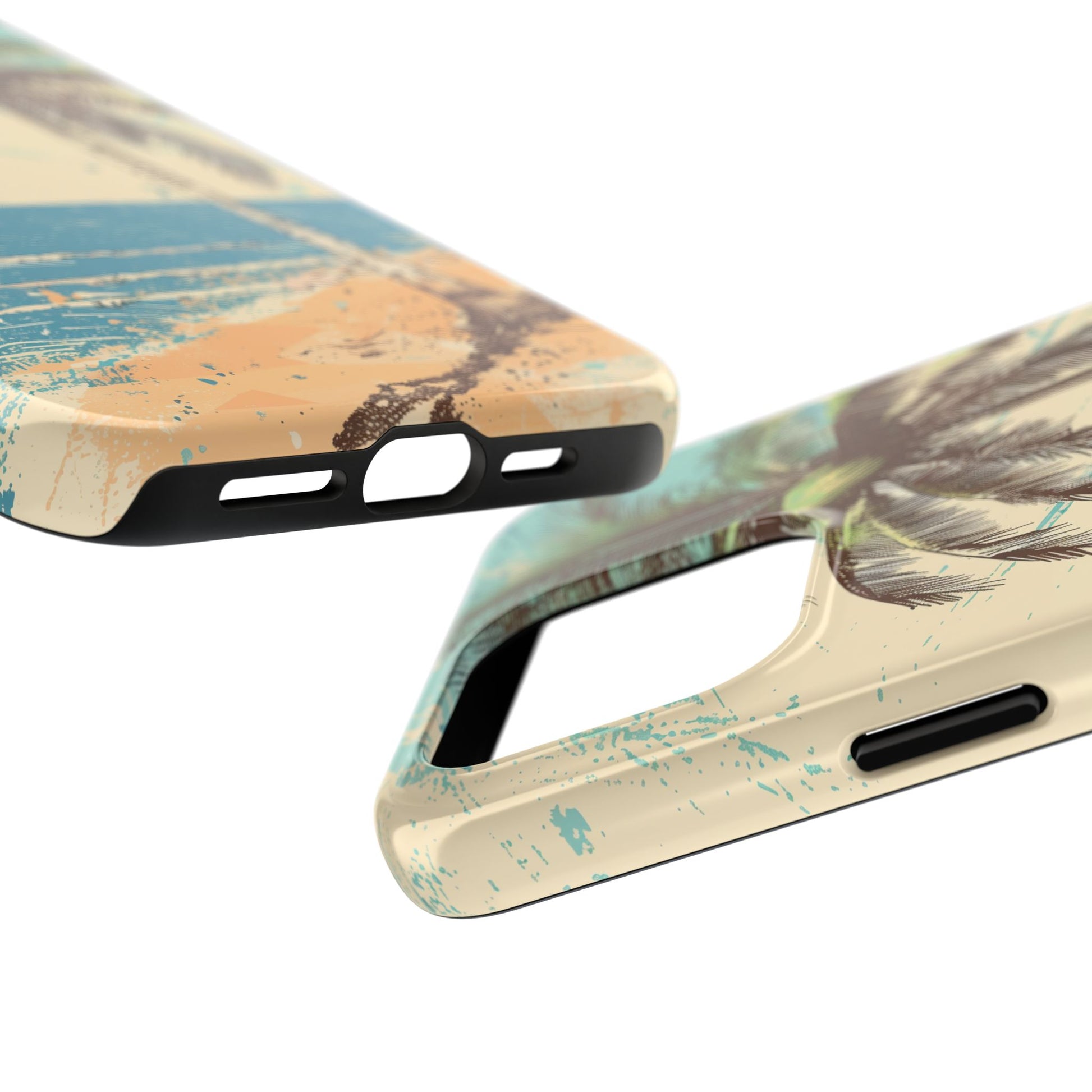 Retro Beach Scene Phone Case, Vintage Tropical Ocean iPhone Case, Summer Beach Phone Cover for iPhone, iphone 15 pro max