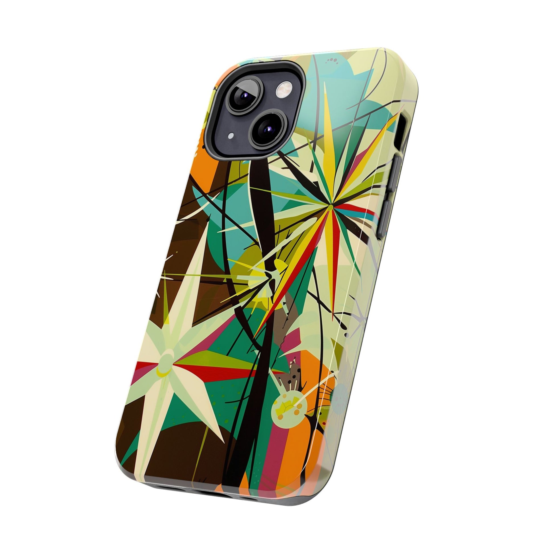 Mid Century Modern Star Design Phone Case, Earth Tone Colors, Retro Style Smartphone Cover, Vintage Phone Case, iPhone 14 Case, Apple iPhone
