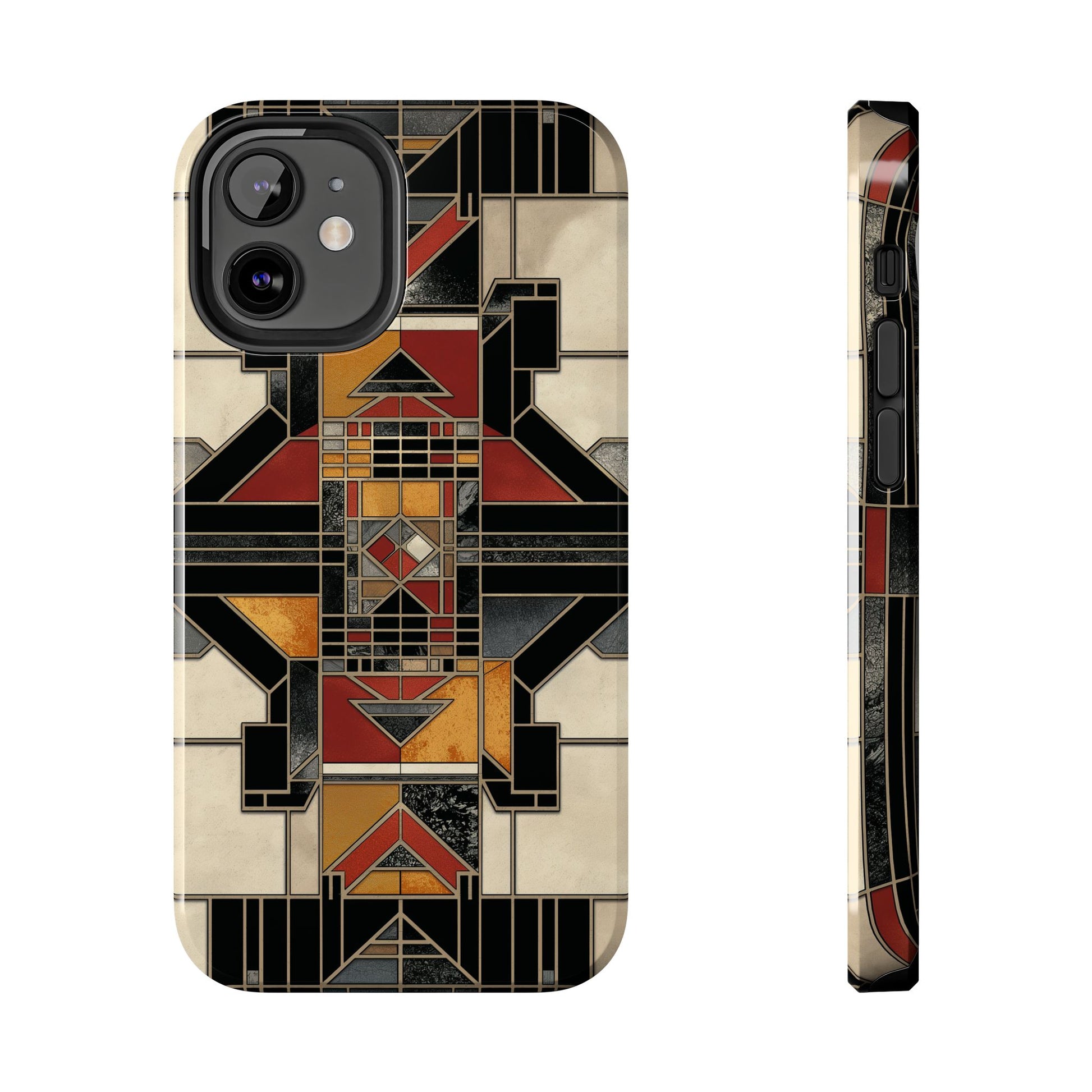 Frank Lloyd Wright Inspired Stained Glass Phone Case - Geometric Elegance for iPhone Models