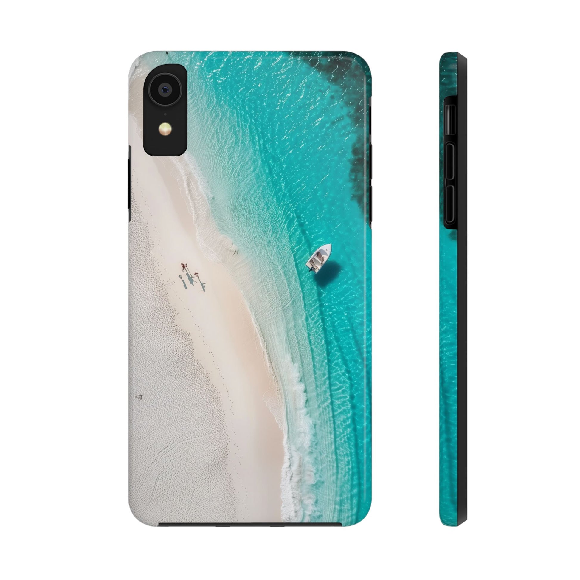 Turquoise Tranquility: Durable iPhone Case with White Sand Beach
