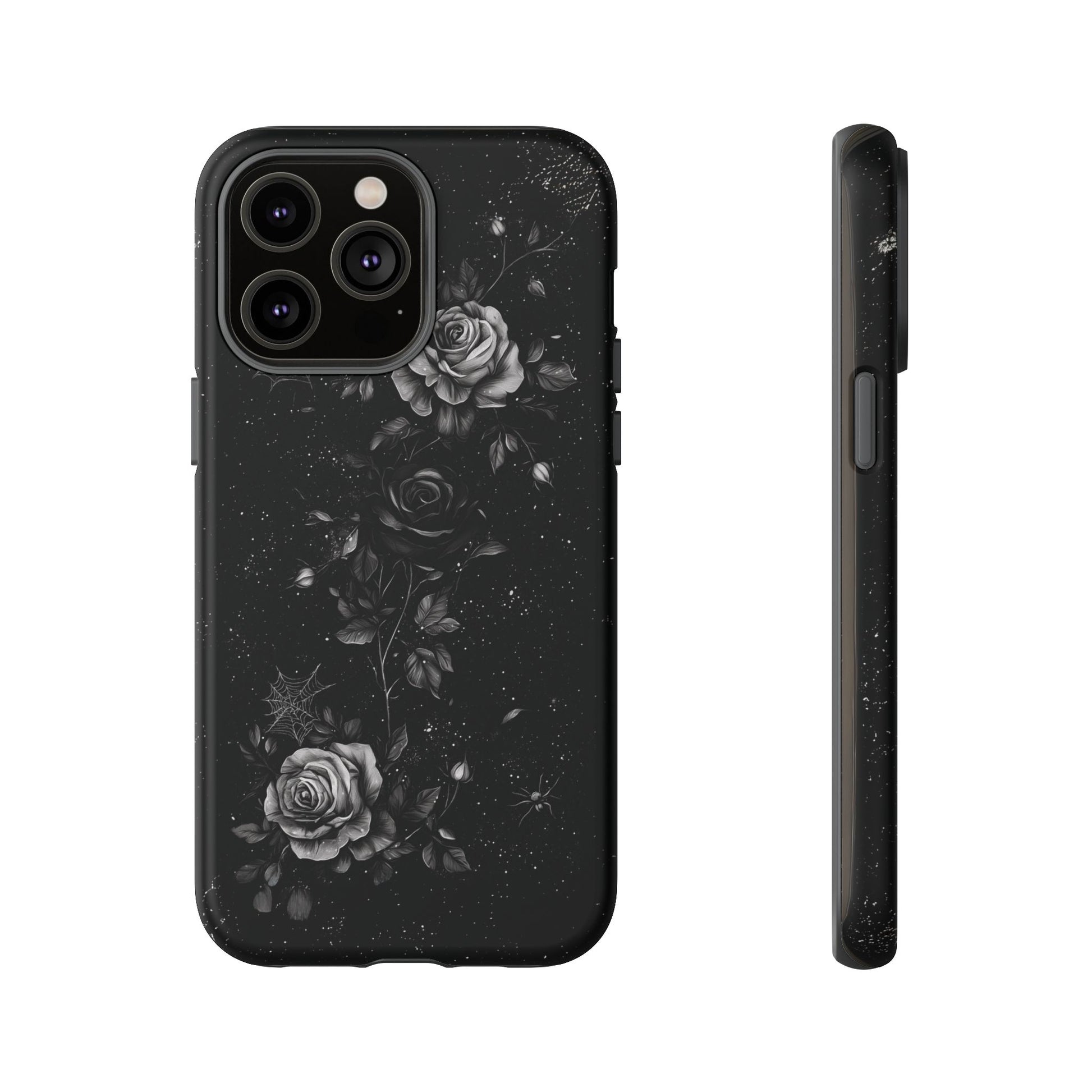 Gothic Floral Phone Case Dark Academia Black Roses Spider Webs Space Witchcraft Night Sky iPhone 13 14 15 16 Pro Max Galaxy Pixel