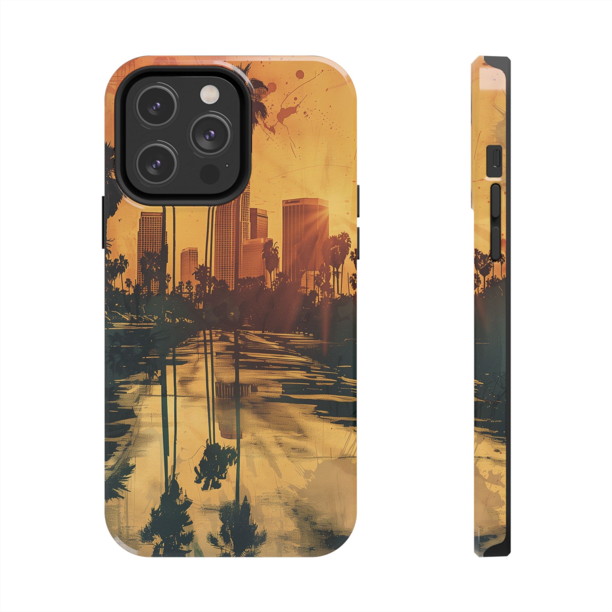 Los Angeles Sunset iPhone Case, Golden Hour Scenic View, Hollywood Hills Sunset Phone Case, Palm Trees Phone Case, iphone 15 pro max case