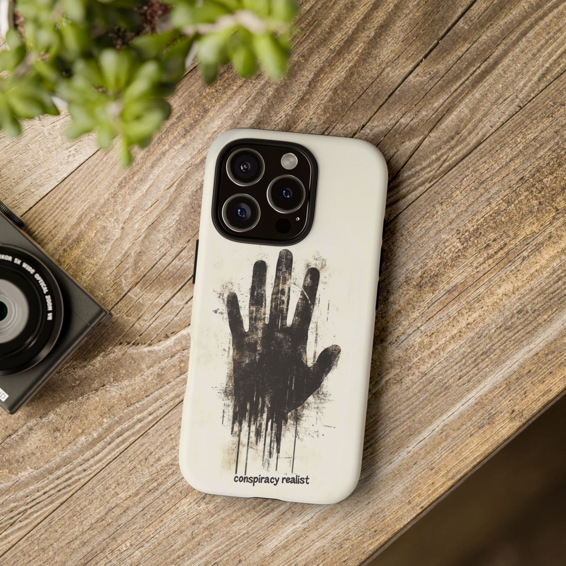 Conspiracy Realist Paranormal Mystery Design X-Files Inspired Ghostly Hand Conspiracy Theory Creepy iPhone 13 14 15 16 Pro Max Galaxy Pixel