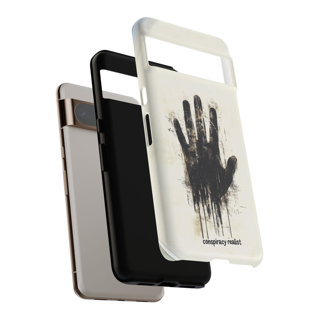 Conspiracy Realist Paranormal Mystery Design X-Files Inspired Ghostly Hand Conspiracy Theory Creepy iPhone 13 14 15 16 Pro Max Galaxy Pixel