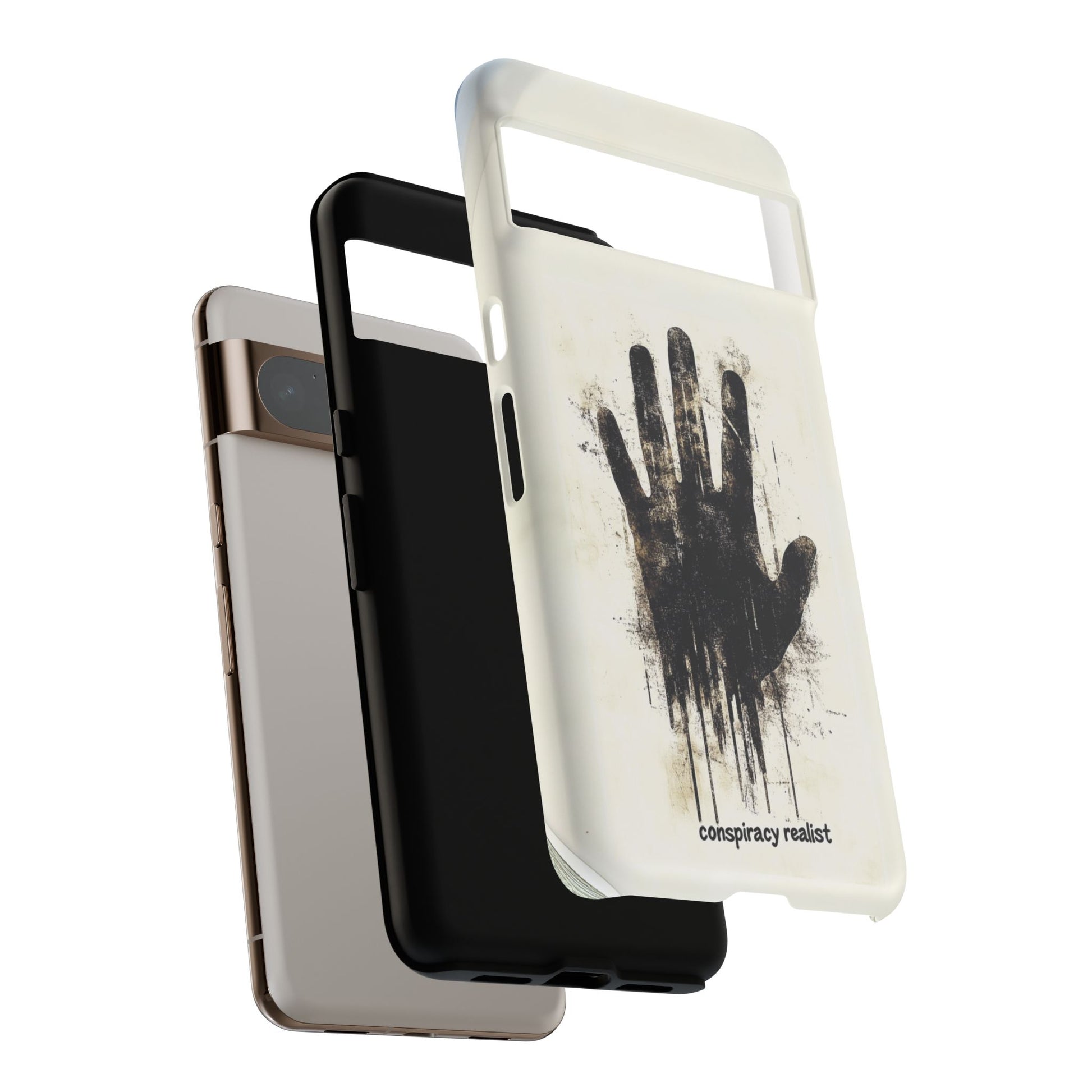 Conspiracy Realist Paranormal Mystery Design X-Files Inspired Ghostly Hand Conspiracy Theory Creepy iPhone 13 14 15 16 Pro Max Galaxy Pixel