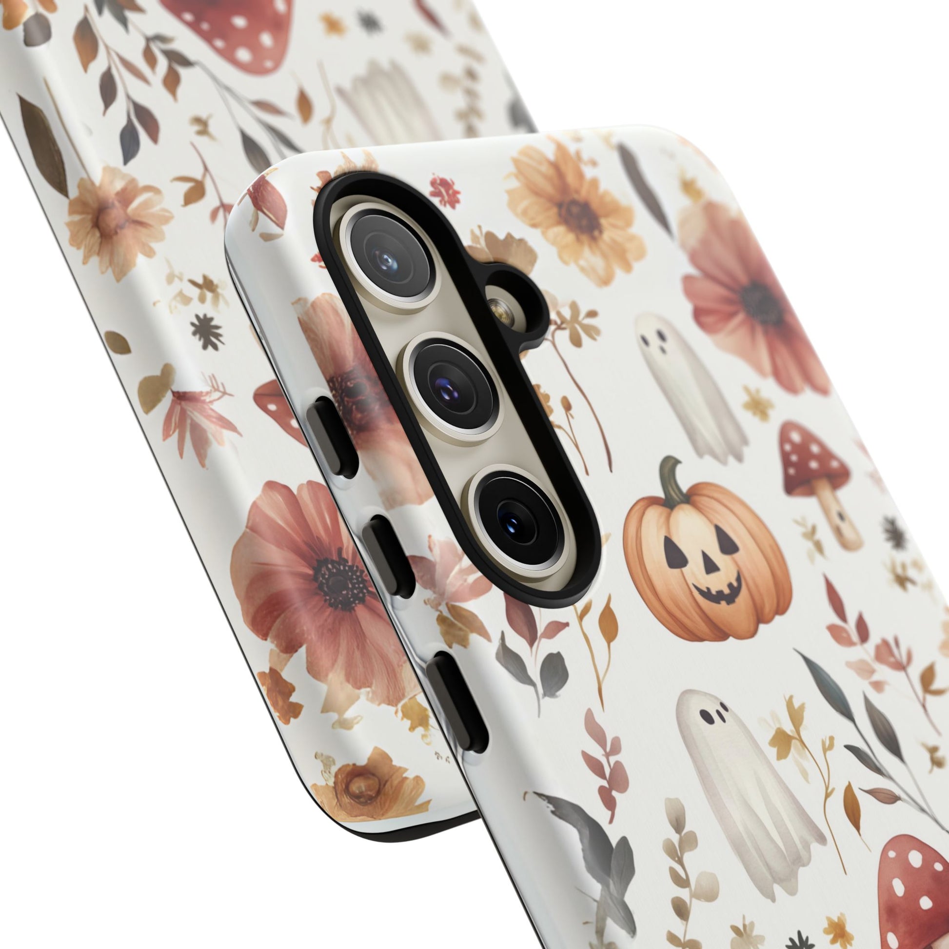 Cottagecore Fall Floral Phone Case for iPhone Samsung Pixel Autumn Pumpkin Tough Case iPhone 16 15 14 13 Pro Max