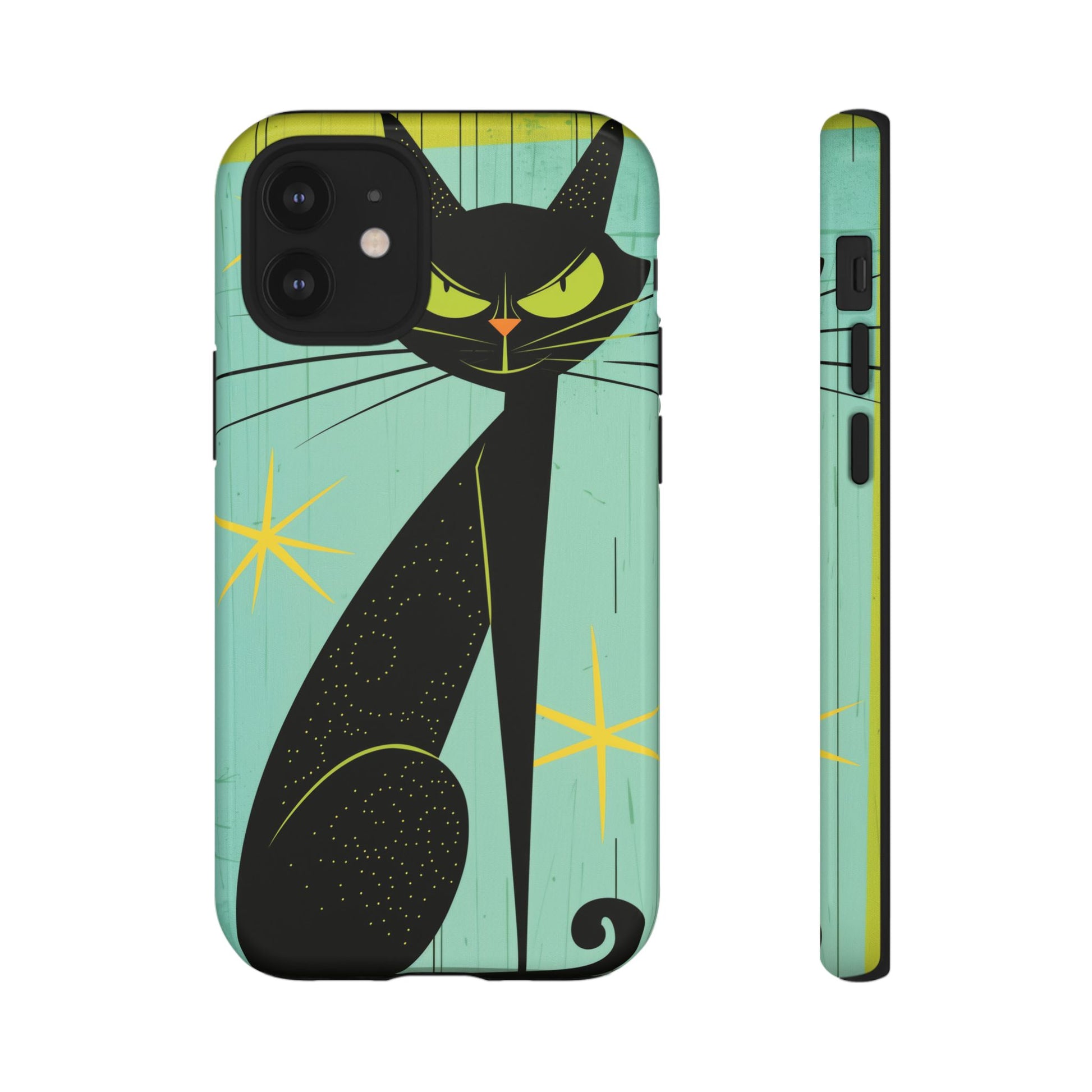 Mid-Century Modern Phone Case, Mid Mod Android Case, Atomic Cats Android Case, Retro Chic Smartphone Cover, Unique Artistic Phone Accessory