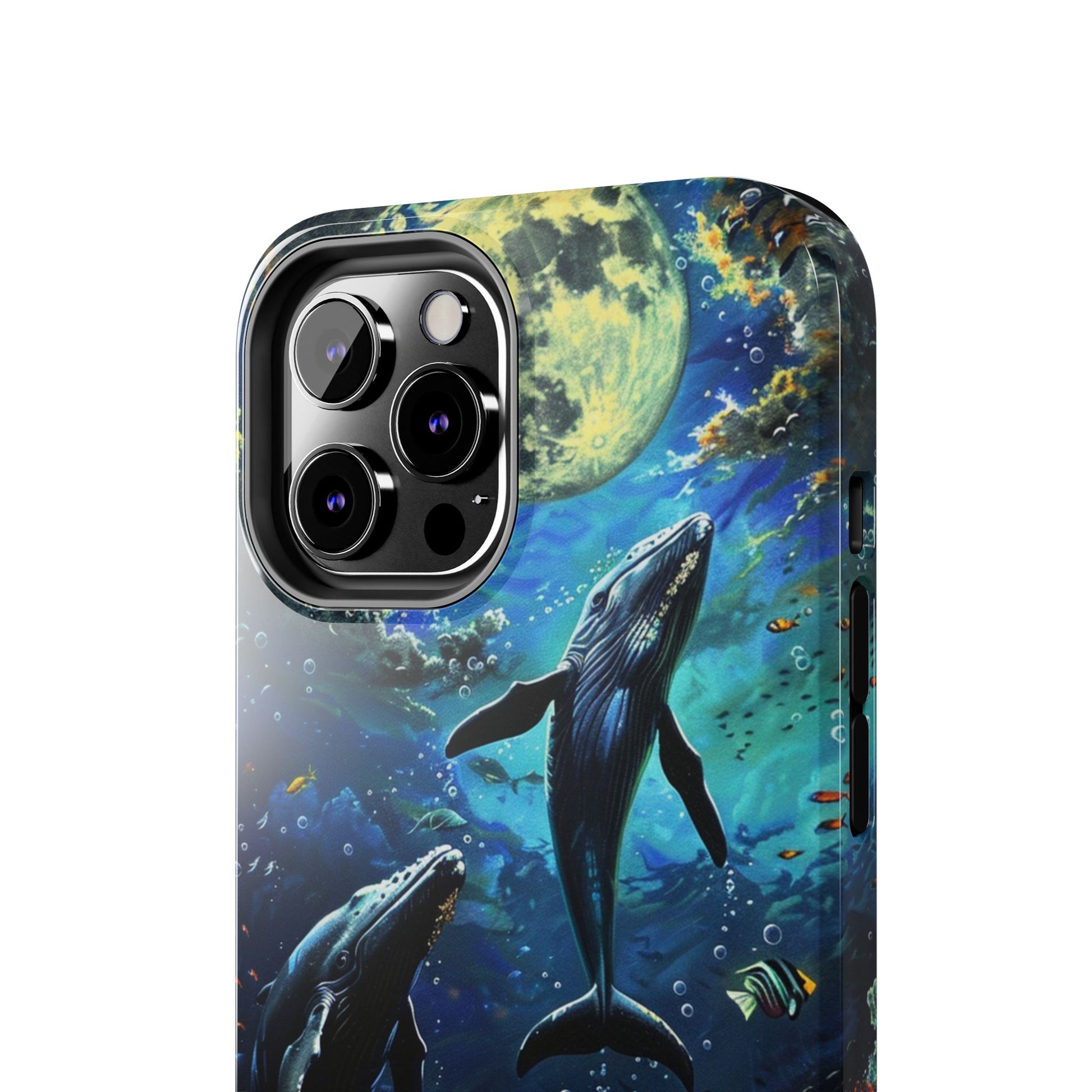 Moonlit Whales Underwater Phone Case - Durable and Stunning Protective Cover