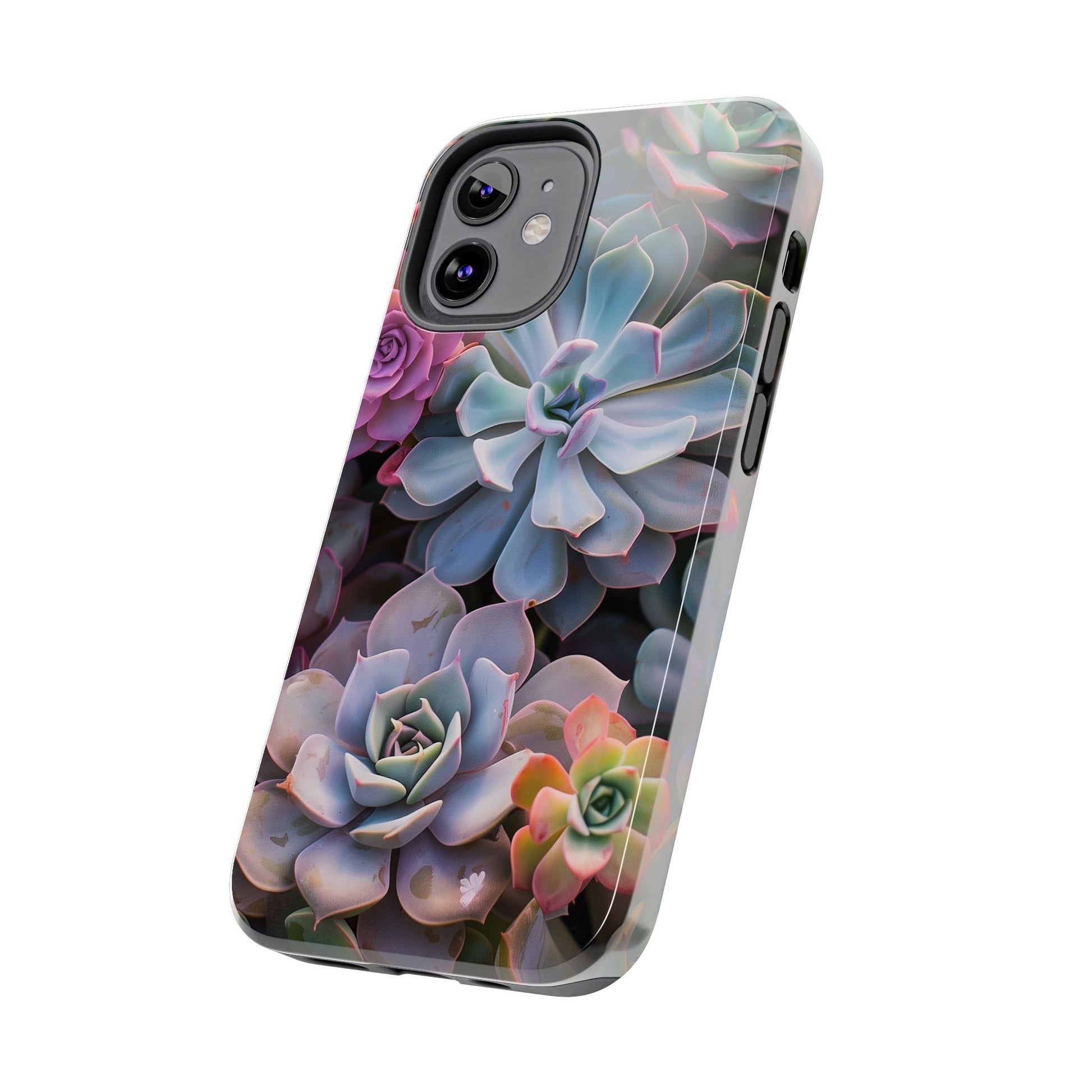 Pastel Succulent Flower Design Durable Phone Case - Tough Protection for iPhones