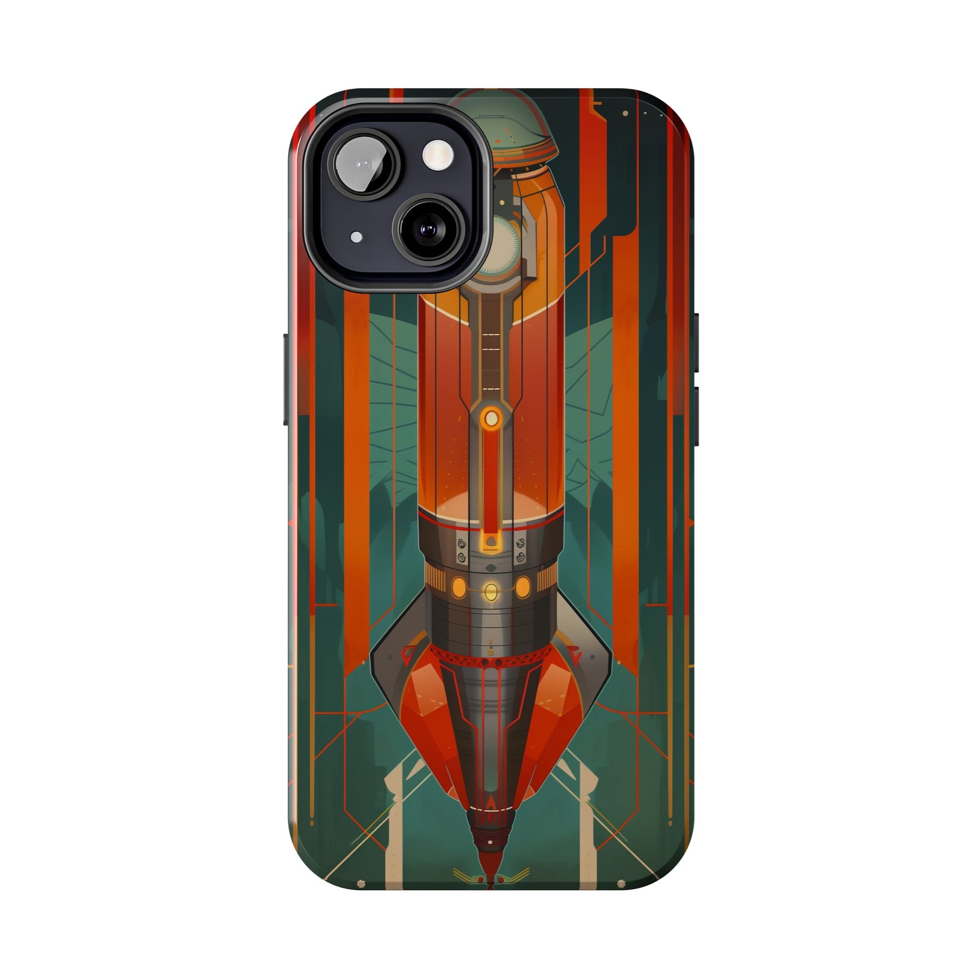 Art Deco Rocket Phone Case - Vintage Inspired Design - Stylish Protective Cover - Unique Tech Accessory