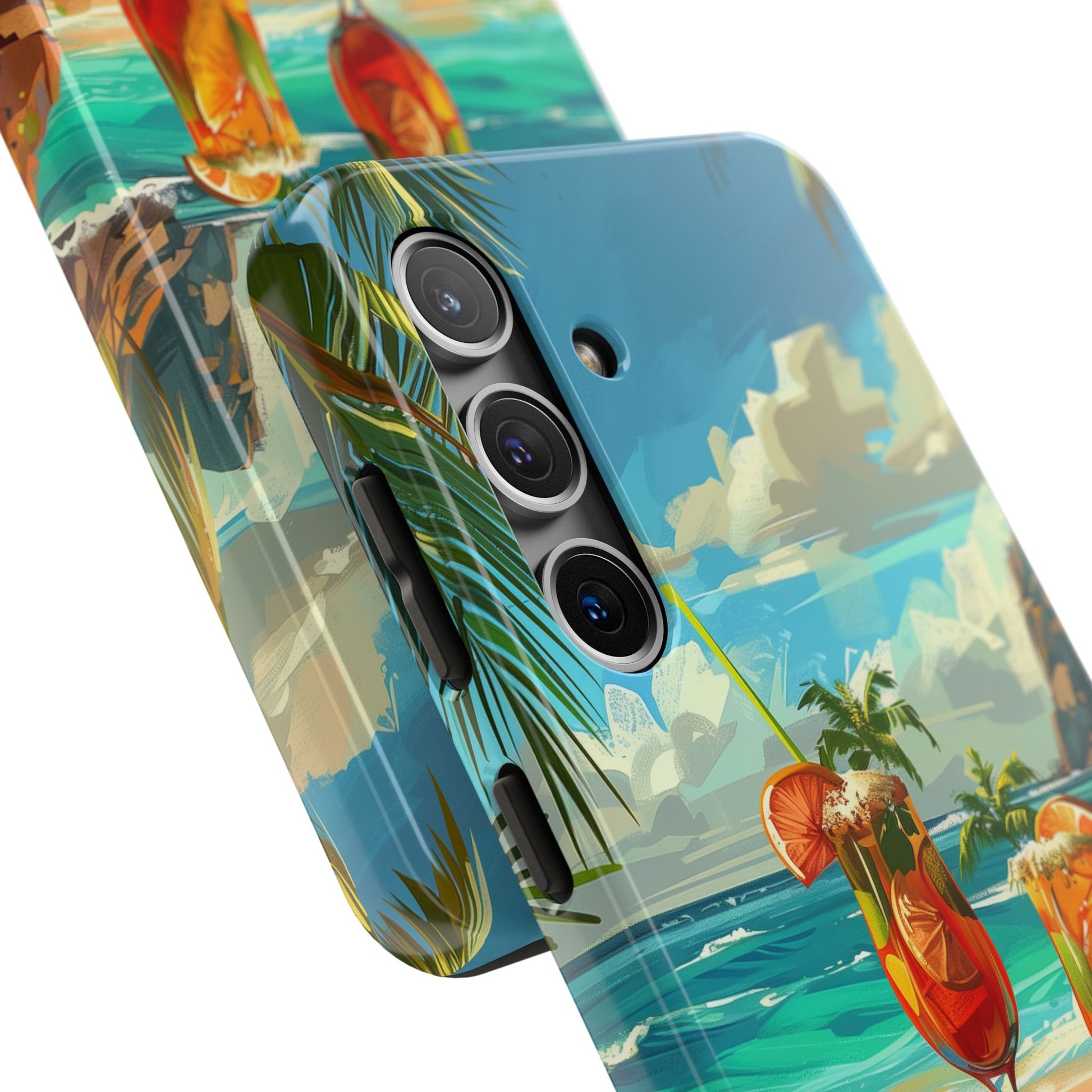 Retro Beach Scene Phone Case, Vintage Tropical Ocean iPhone Case, Summer Beach Phone Cover for iPhone, iphone 15 pro max