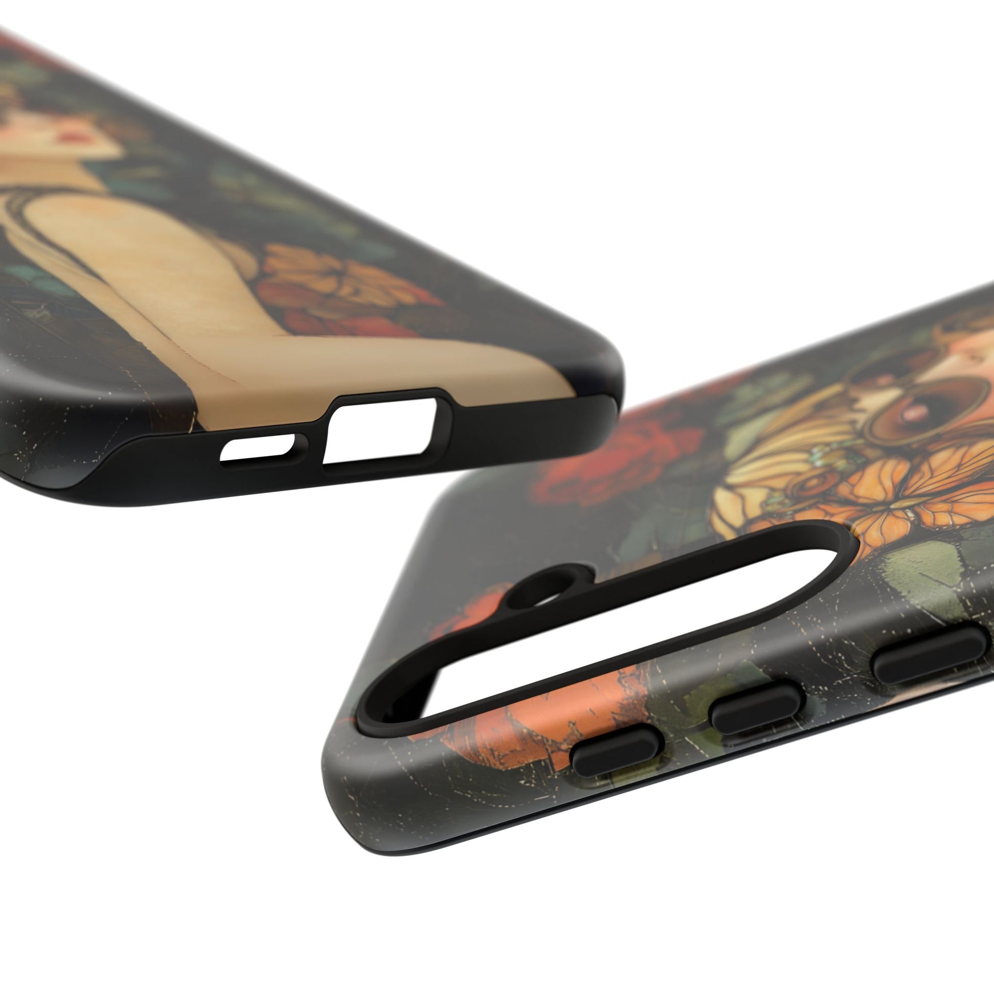 Butterfly Art Deco Flapper Woman Mosaic Phone Case 1920s Art Nouveau Design in Red Stained Glass Alphonse Mucha Style Gatsby Style Poster