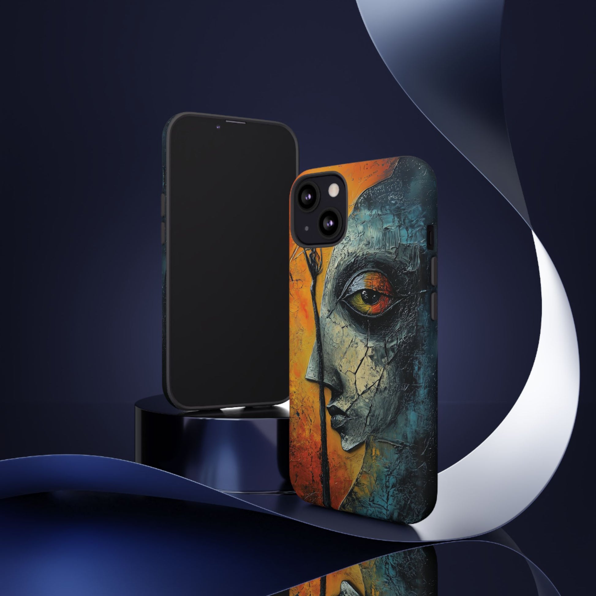Surrealist Art Phone Case Salvador Dali Style Face Tough Case Unique Artistic 3D Textured Look Surrealism Gift Art iPhone 13 14 15 16