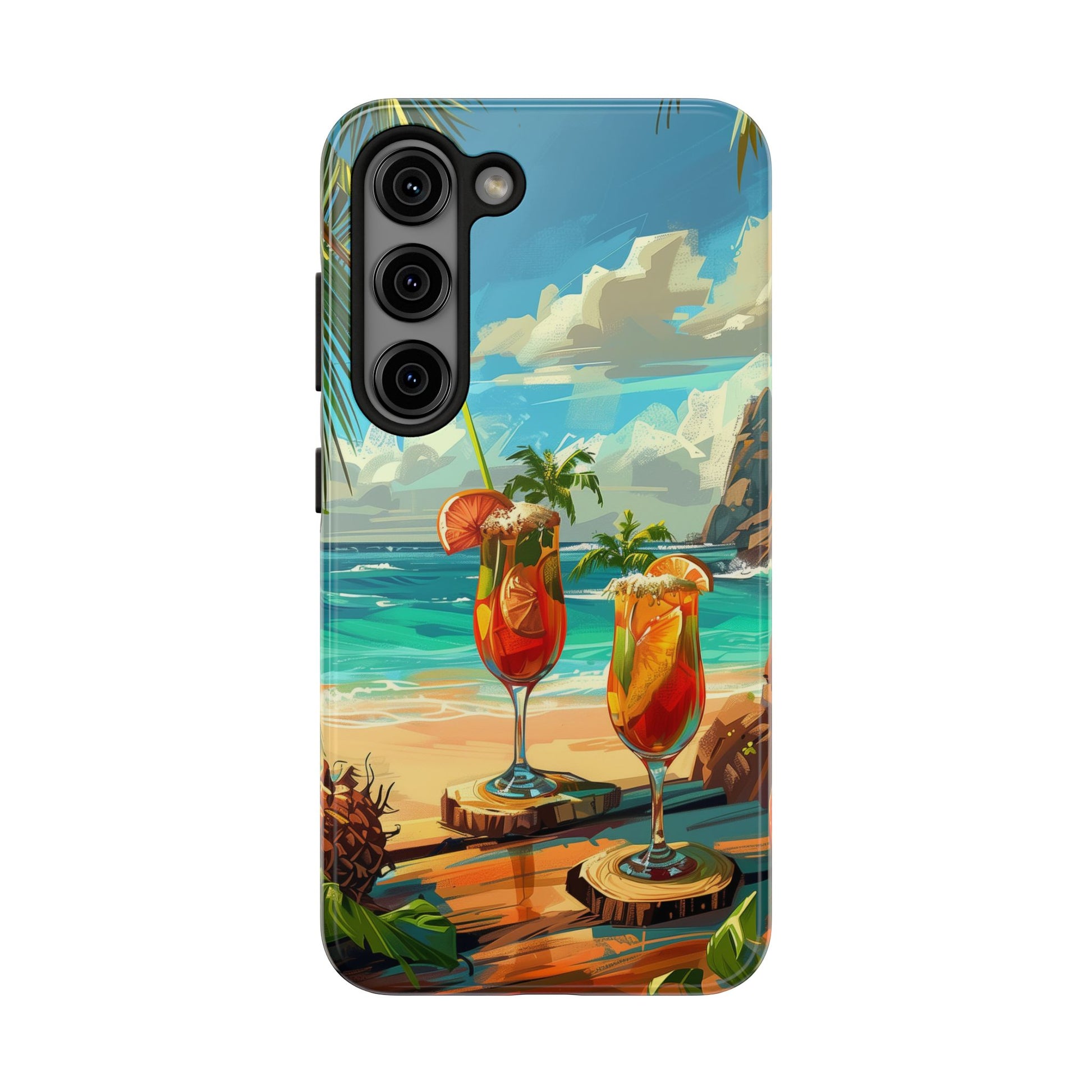 Retro Beach Scene Phone Case, Vintage Tropical Ocean iPhone Case, Summer Beach Phone Cover for iPhone, iphone 15 pro max
