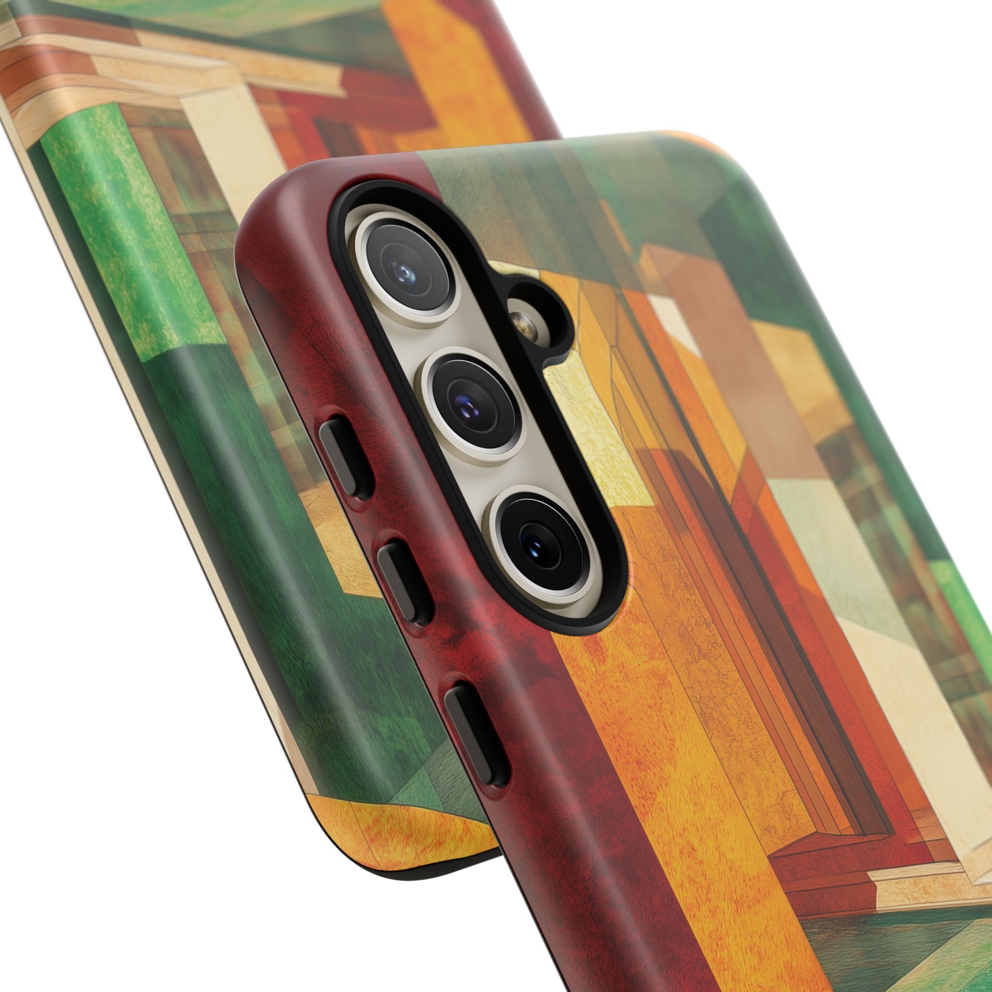 Art Deco Frank Lloyd Wright Inspired Usonian Phone Case Geometric Stained Glass Art Deco Marble Gold 13 14 15 16 iPhone Pro Max Galaxy Pixel
