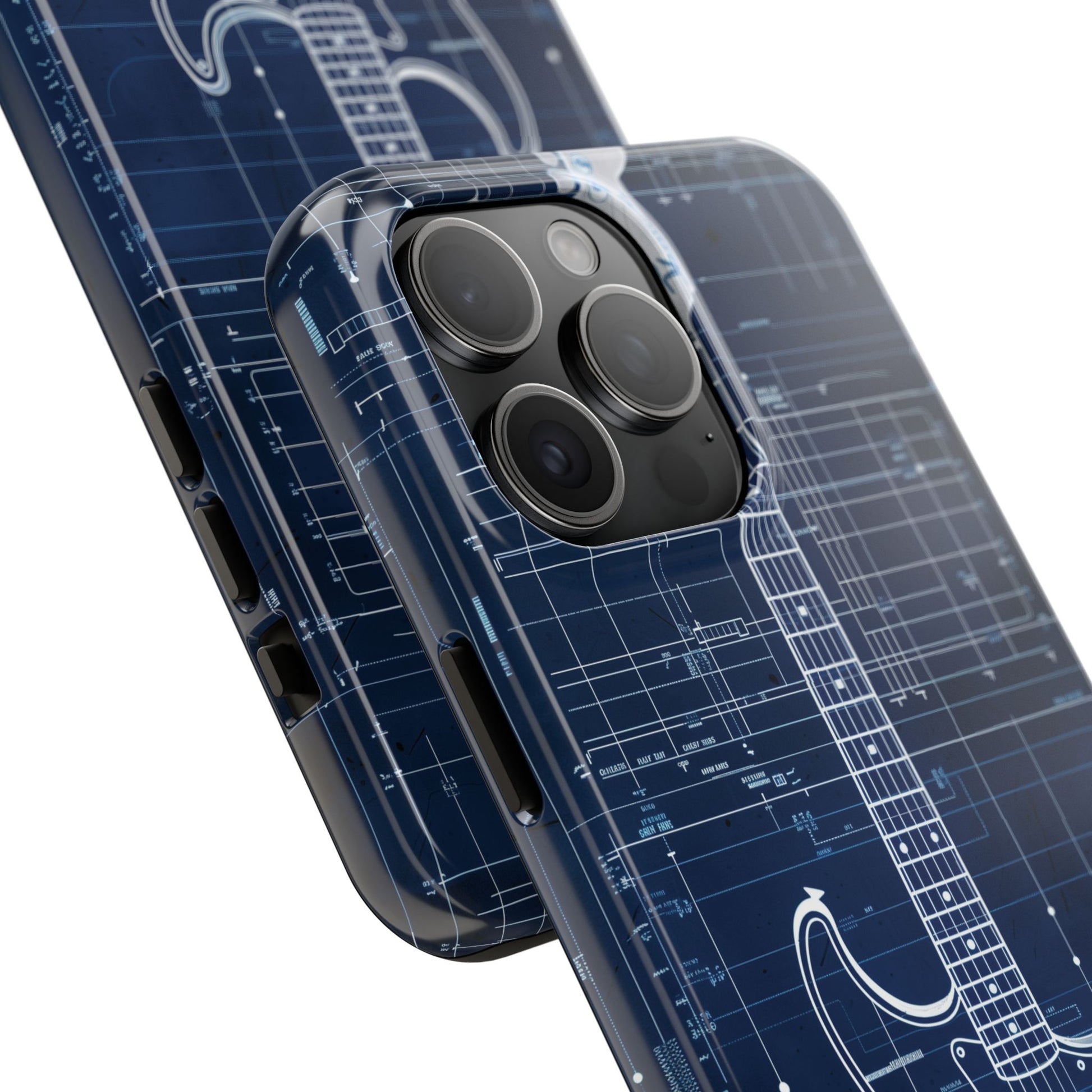 Guitar Phone Case, Guitar Blueprint iPhone Cover, Vintage Guitar Design, Custom iPhone Covers, Rock Music Phone Accessories, Musician Gift
