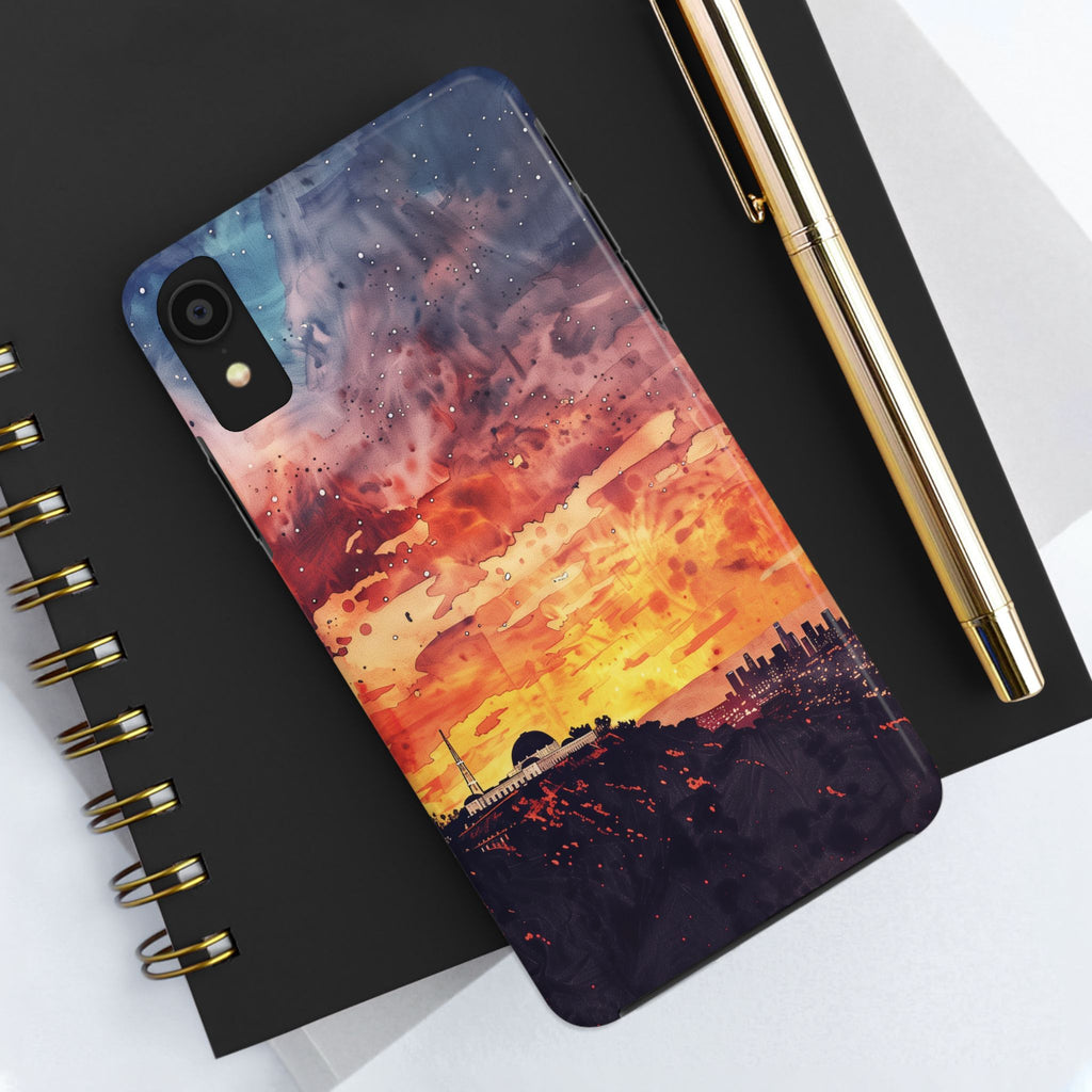 Los Angeles Sunset iPhone Case, Golden Hour Scenic View, Hollywood Hills Sunset Phone Case, Palm Trees Phone Case, iphone 15 pro max case