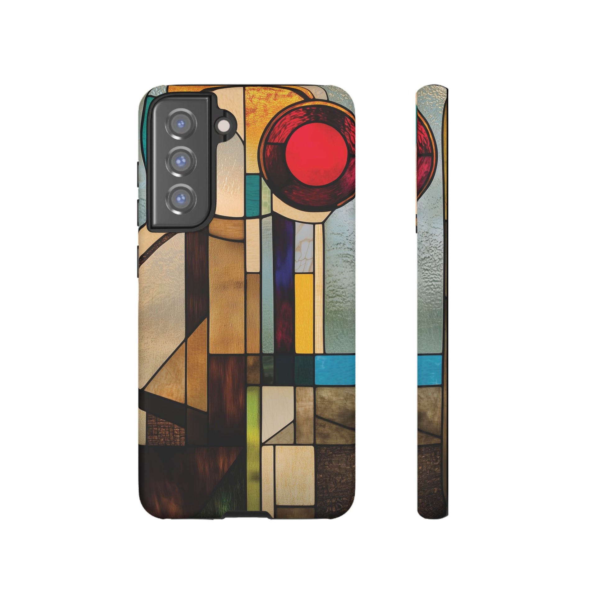 Stained Art Deco Glass Phone Case Frank Lloyd Wright Cottage Core Usonian Prairie Style Geometric Stylish  iPhone 14 15 16 Pro