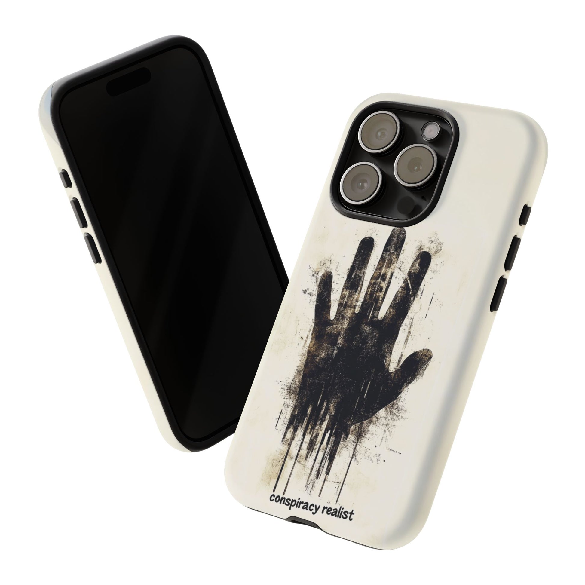 Conspiracy Realist Paranormal Mystery Design X-Files Inspired Ghostly Hand Conspiracy Theory Creepy iPhone 13 14 15 16 Pro Max Galaxy Pixel