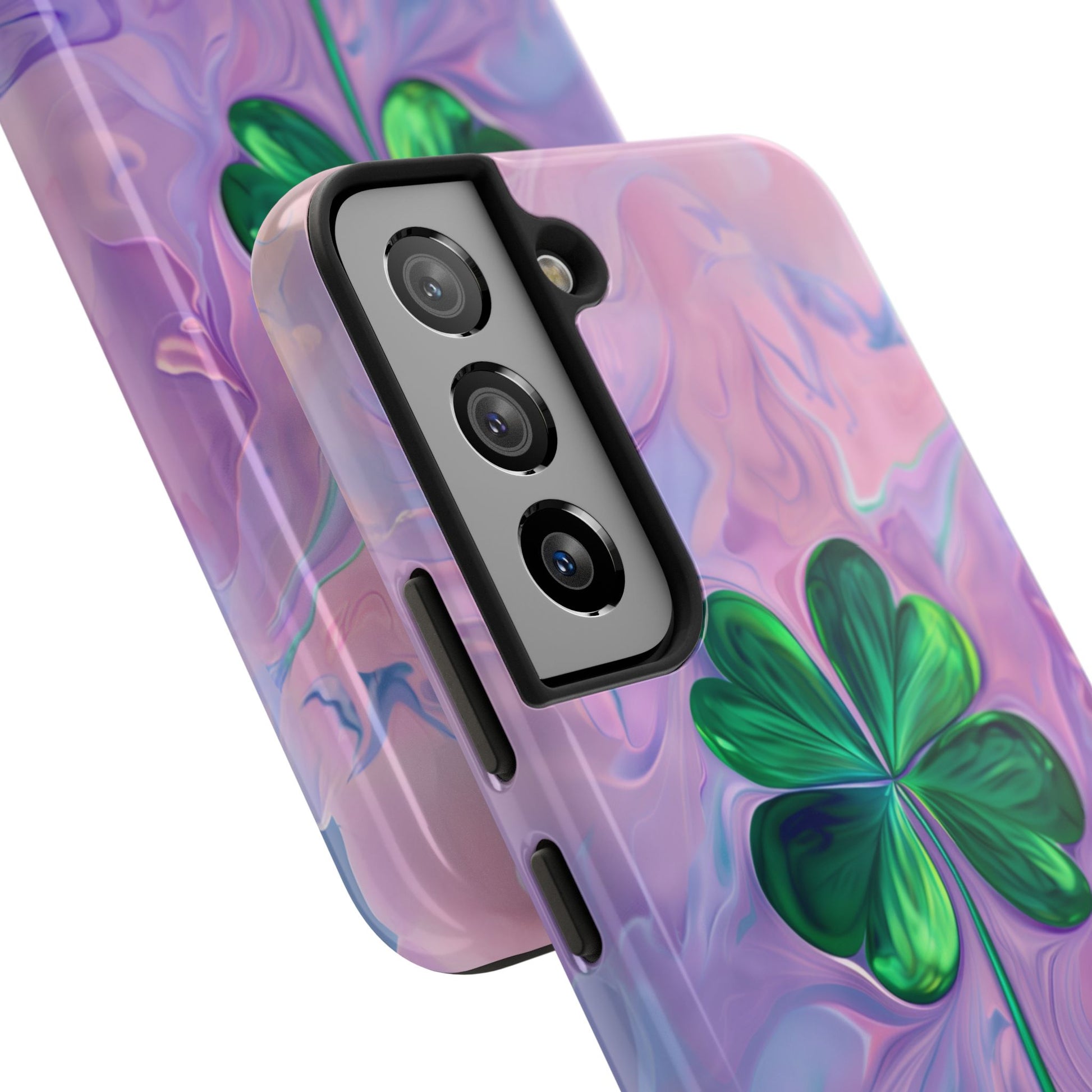 St Patrick's Day Lucky Phone Case Four Leaf Clover Durable Phone Case Good Luck Charm Protective iPhone 13 14 15 16 Pro Max Plus Galaxy