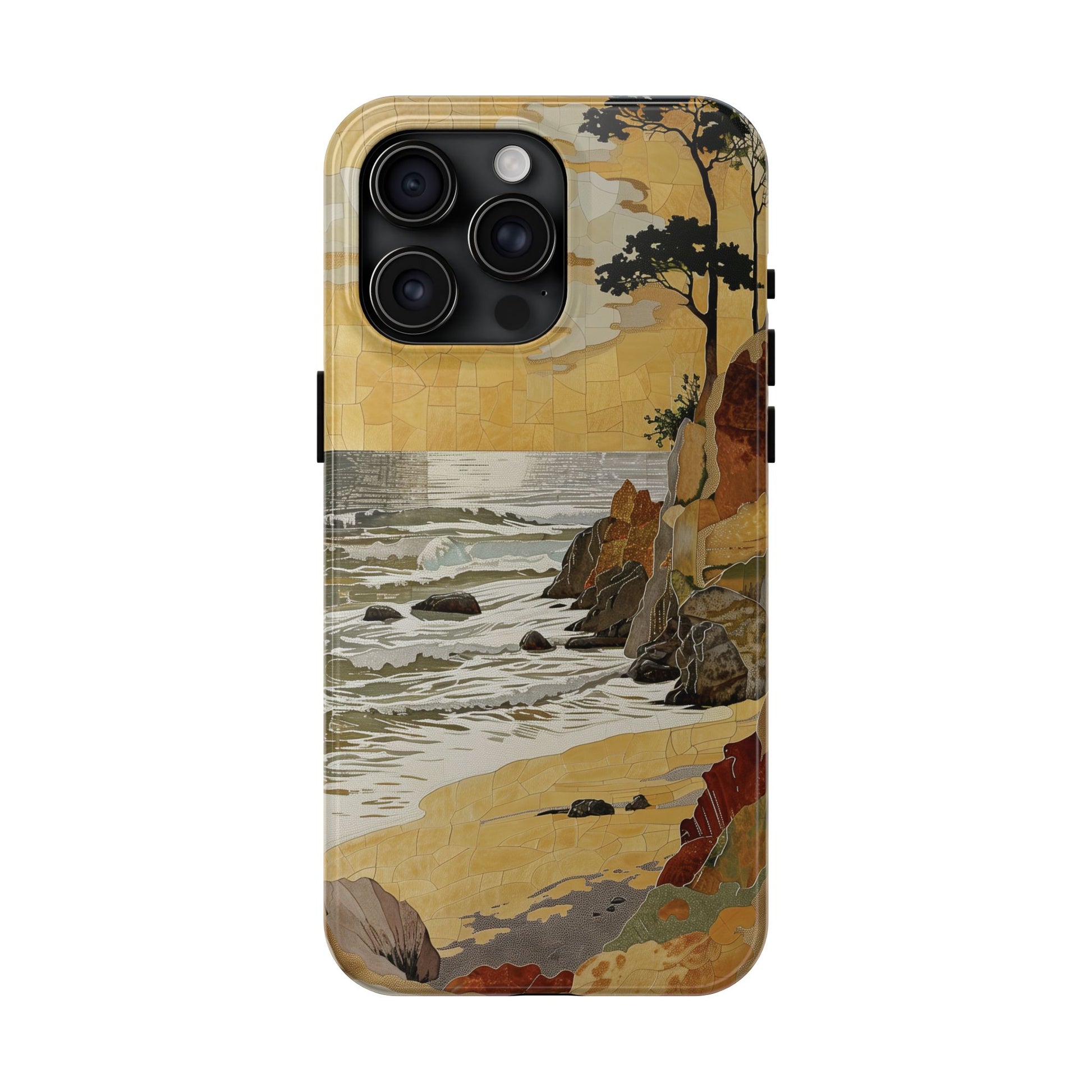 Retro Beach Scene Phone Case, Vintage Tropical Ocean iPhone Case, Summer Beach Phone Cover for iPhone, iphone 15 pro max