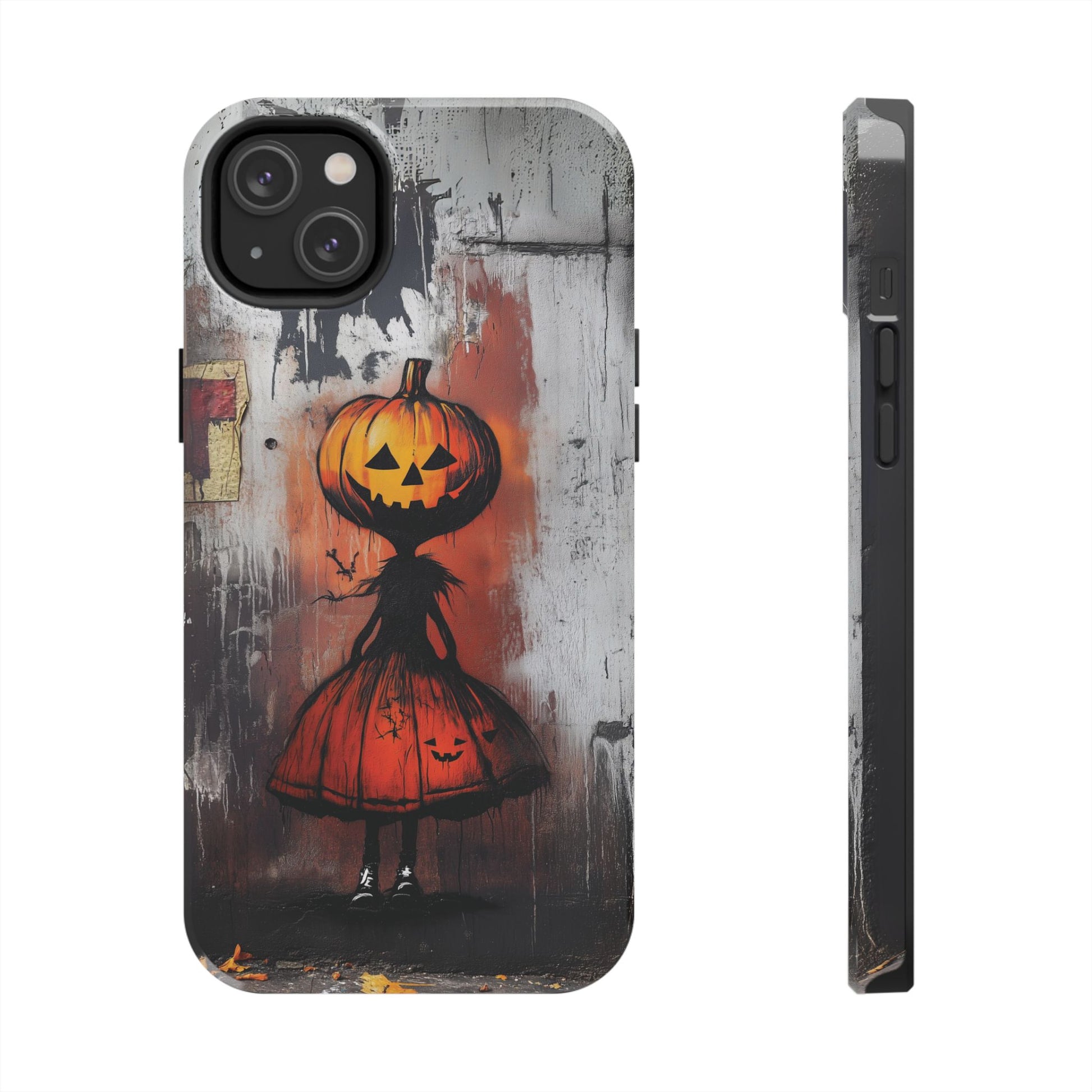 Halloween Pumpkin Wednesday Fall Artistic Gothic Dark Academia Street Art Urban Graffiti Phone Case Street iPhone 15 Pro Max Samsung Galaxy