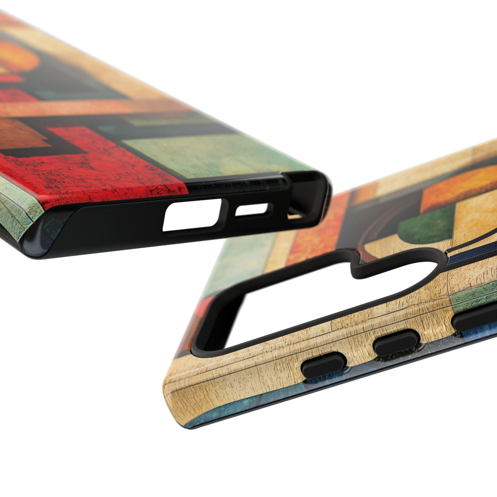 Tan Prairie Style Frank Lloyd Wright Usonian Phone Case Geometric Stained Glass Art Deco Marble Gold 13 14 15 16 iPhone Pro Max Galaxy Pixel