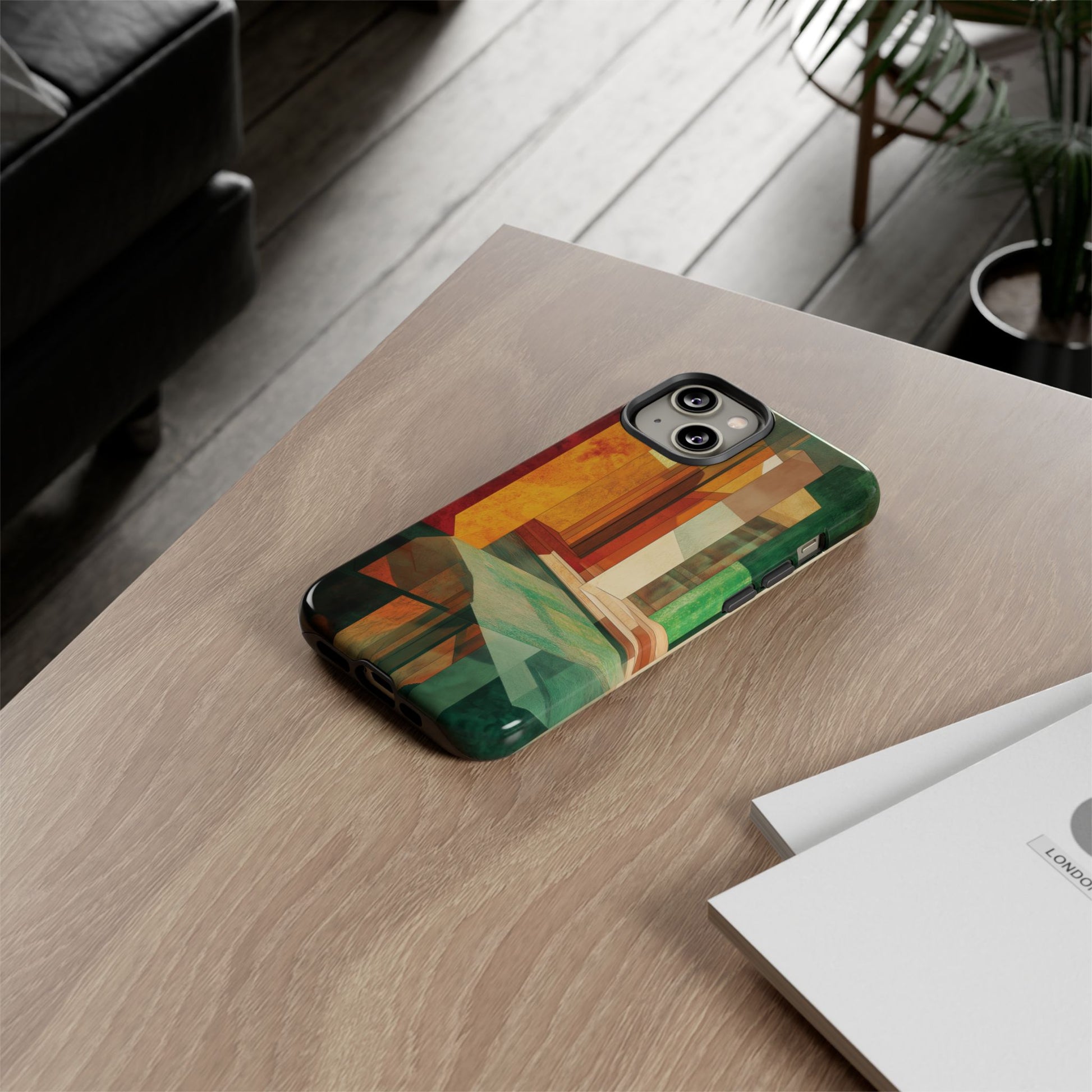 Art Deco Frank Lloyd Wright Inspired Usonian Phone Case Geometric Stained Glass Art Deco Marble Gold 13 14 15 16 iPhone Pro Max Galaxy Pixel
