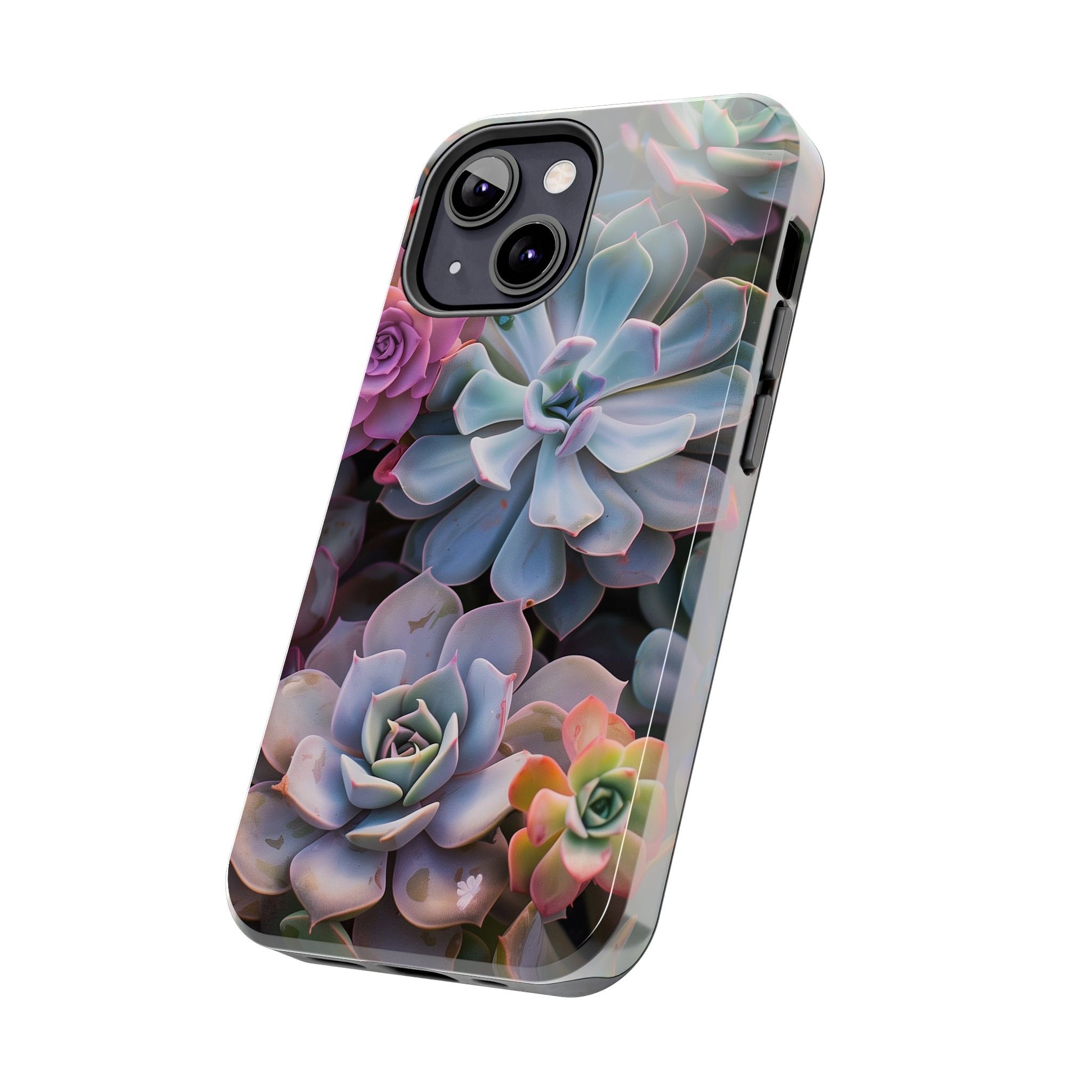 Pastel Succulent Flower Design Durable Phone Case - Tough Protection for iPhones