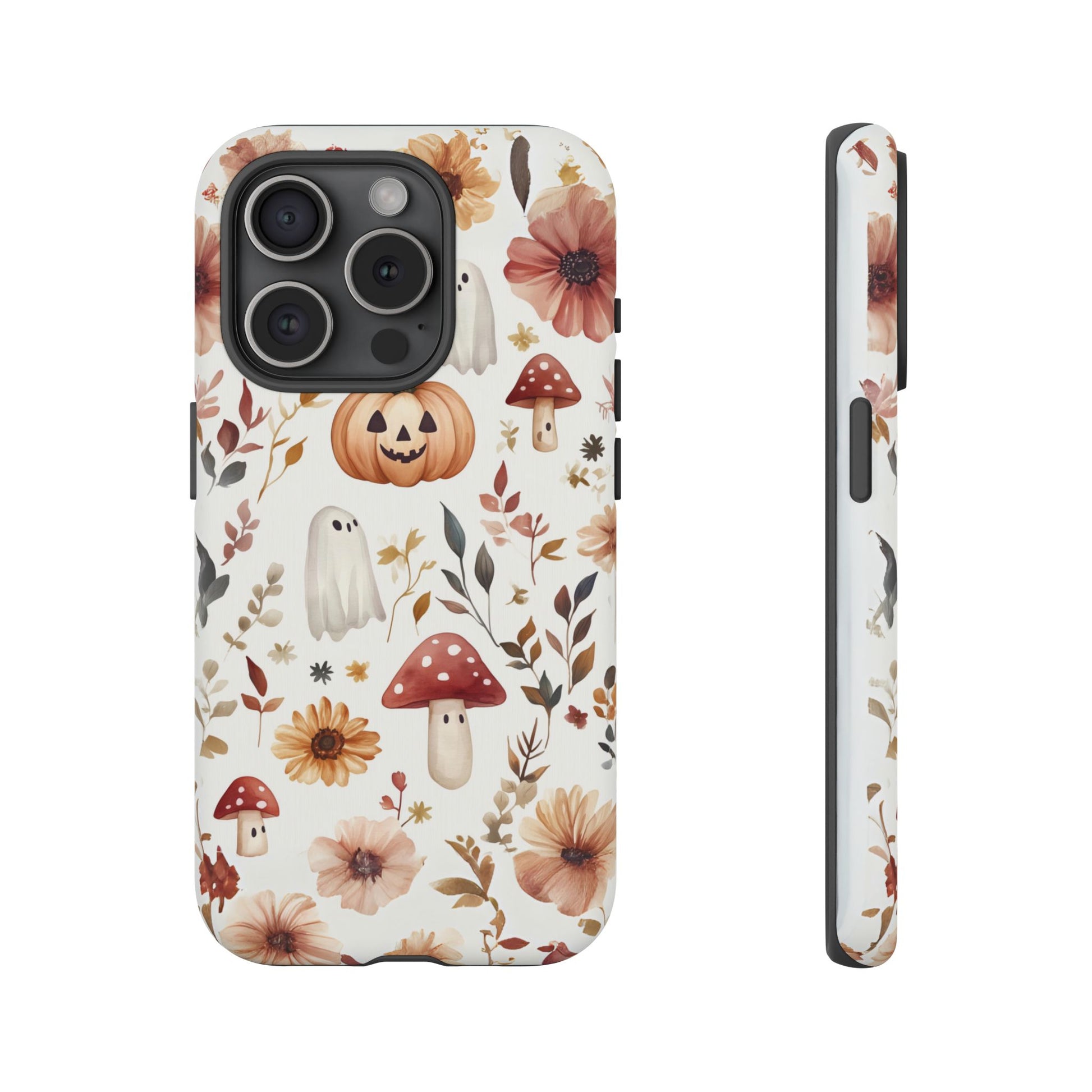 Cottagecore Fall Floral Phone Case for iPhone Samsung Pixel Autumn Pumpkin Tough Case iPhone 16 15 14 13 Pro Max