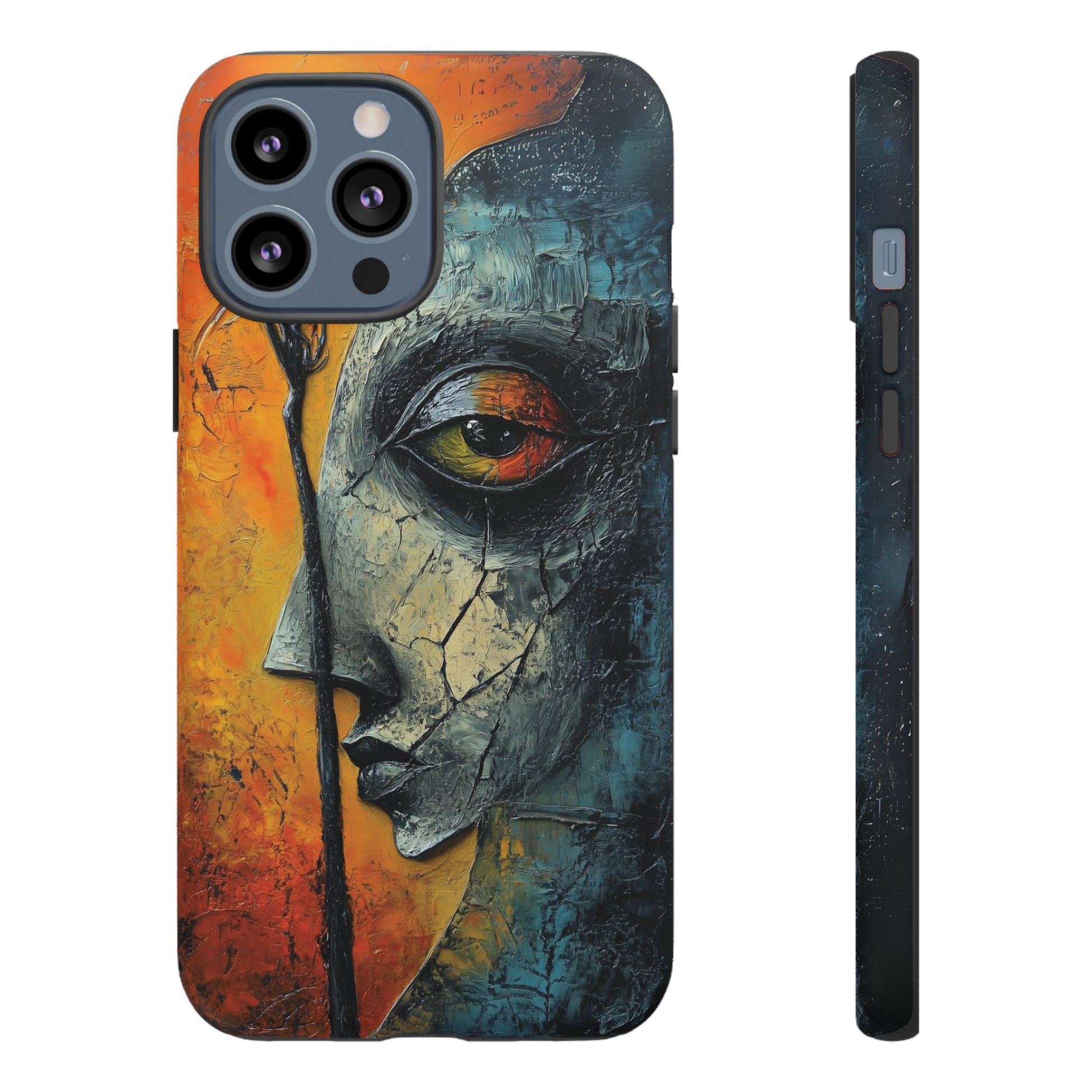 Surrealist Art Phone Case Salvador Dali Style Face Tough Case Unique Artistic 3D Textured Look Surrealism Gift Art iPhone 13 14 15 16