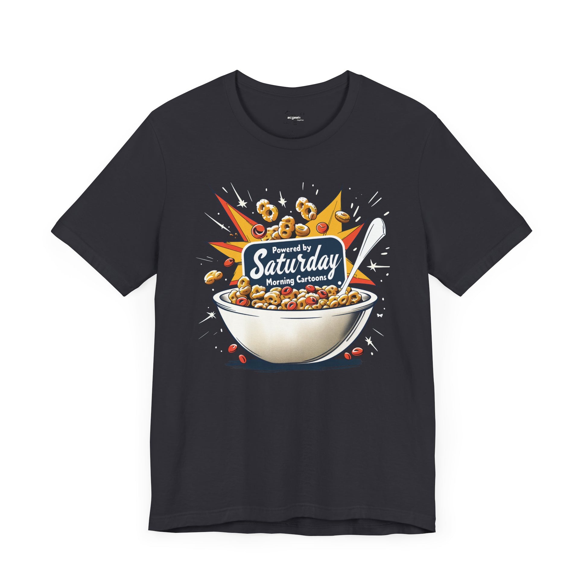 Saturday Morning Cartoons T-shirt, Retro Bowl of Cereal Graphic Tee, Nostalgic Shirt for Cartoon Lovers