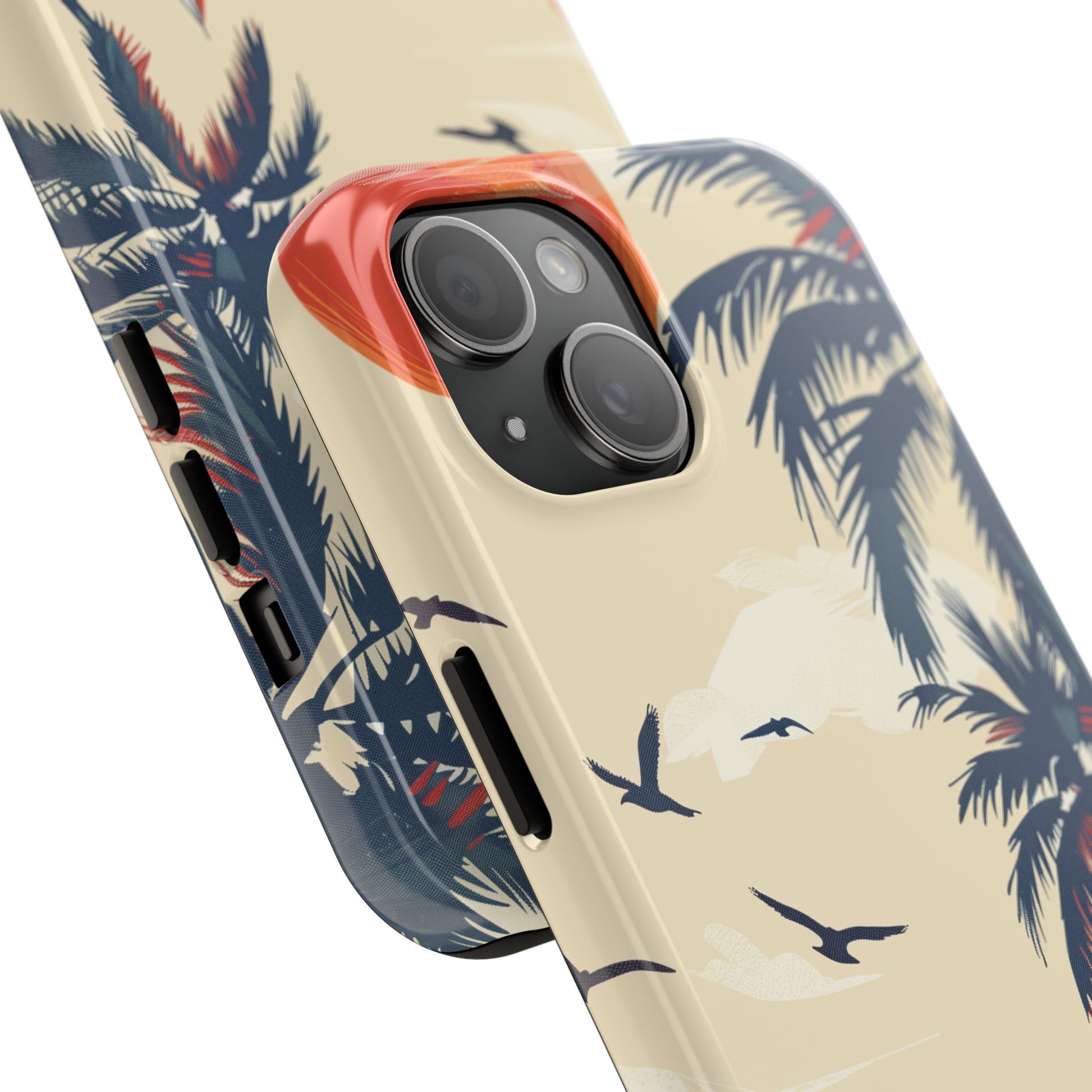 Retro Beach Scene Phone Case, Vintage Tropical Ocean iPhone Case, Summer Beach Phone Cover for iPhone, iphone 15 pro max