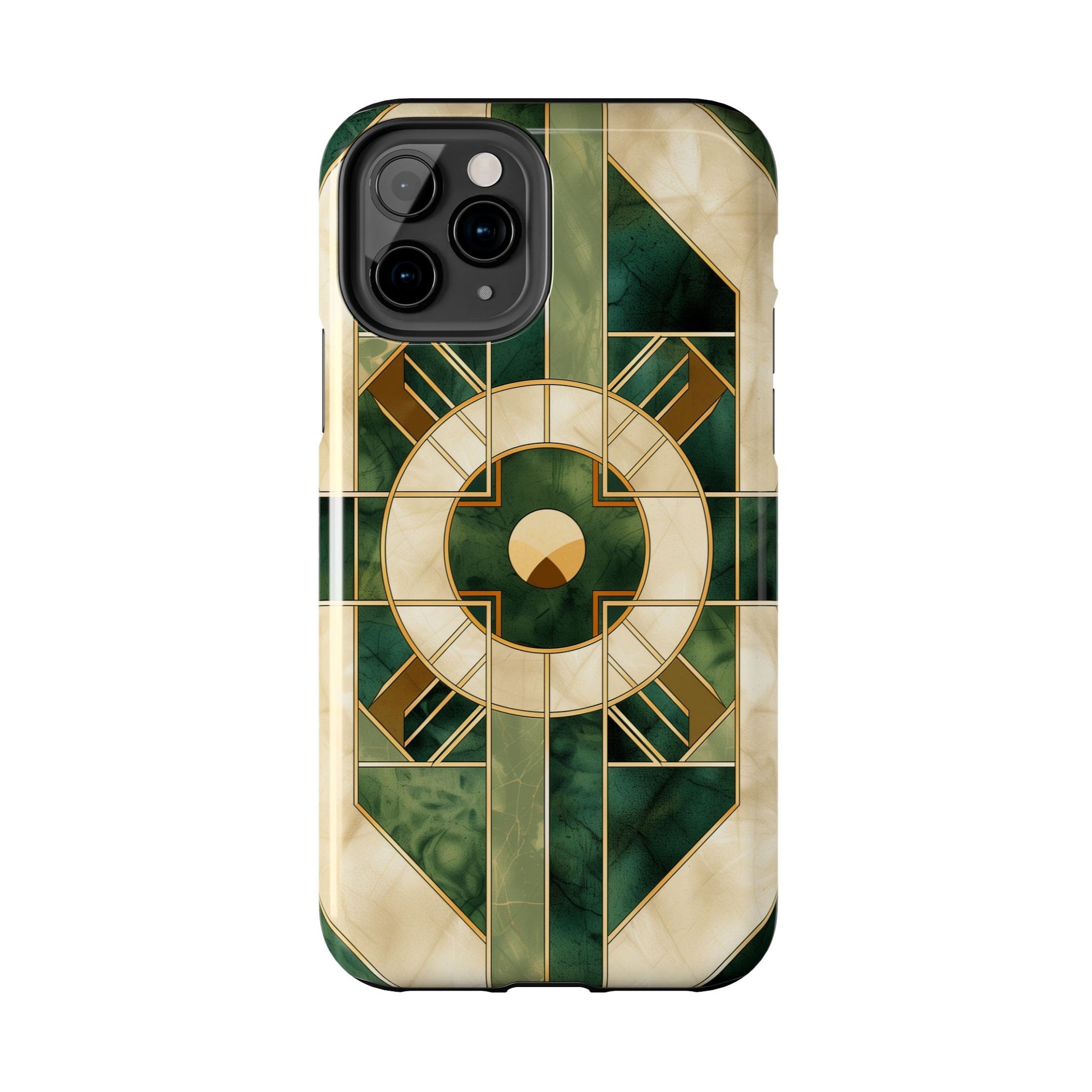 Green Frank Lloyd Wright Inspired Phone Case - Geometric Elegance for iPhone Models