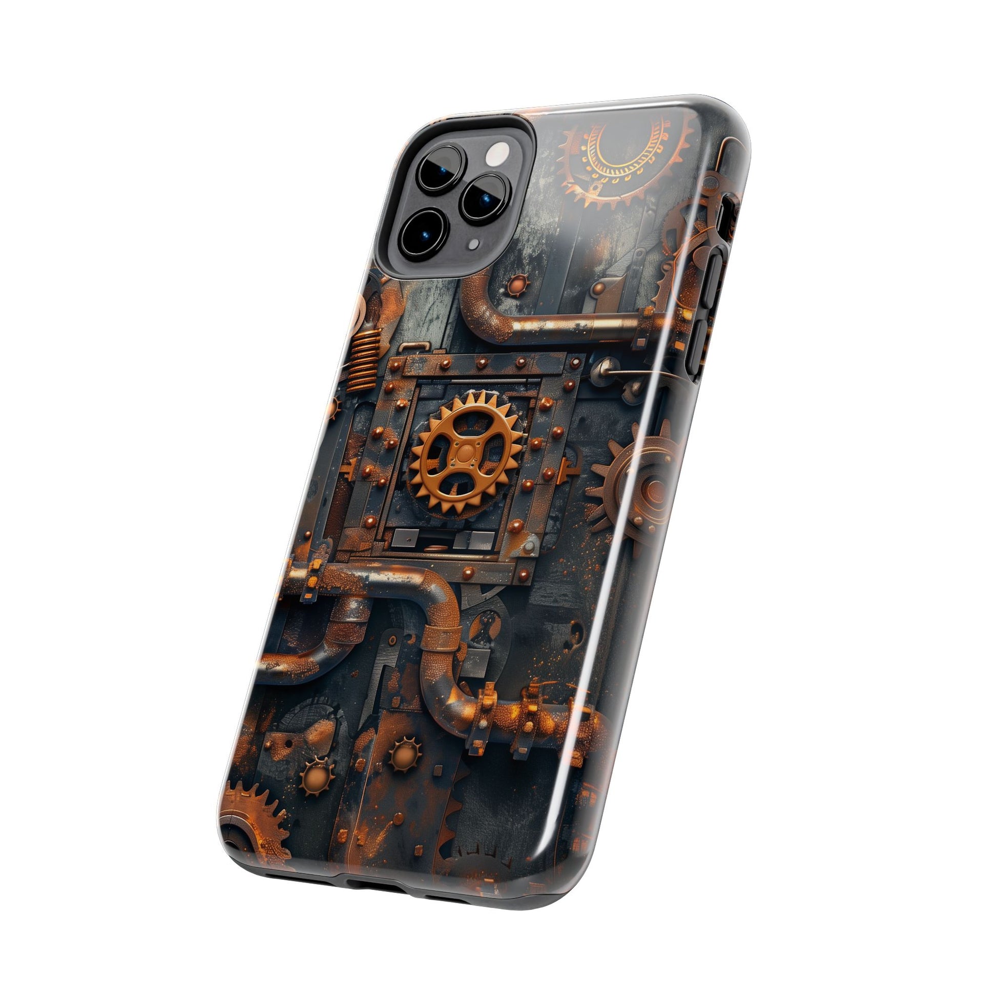 Steampunk Phone Case - Industrial Style Cover with Pipes and Cogs - Unique Steampunk Accessory for Your Phone