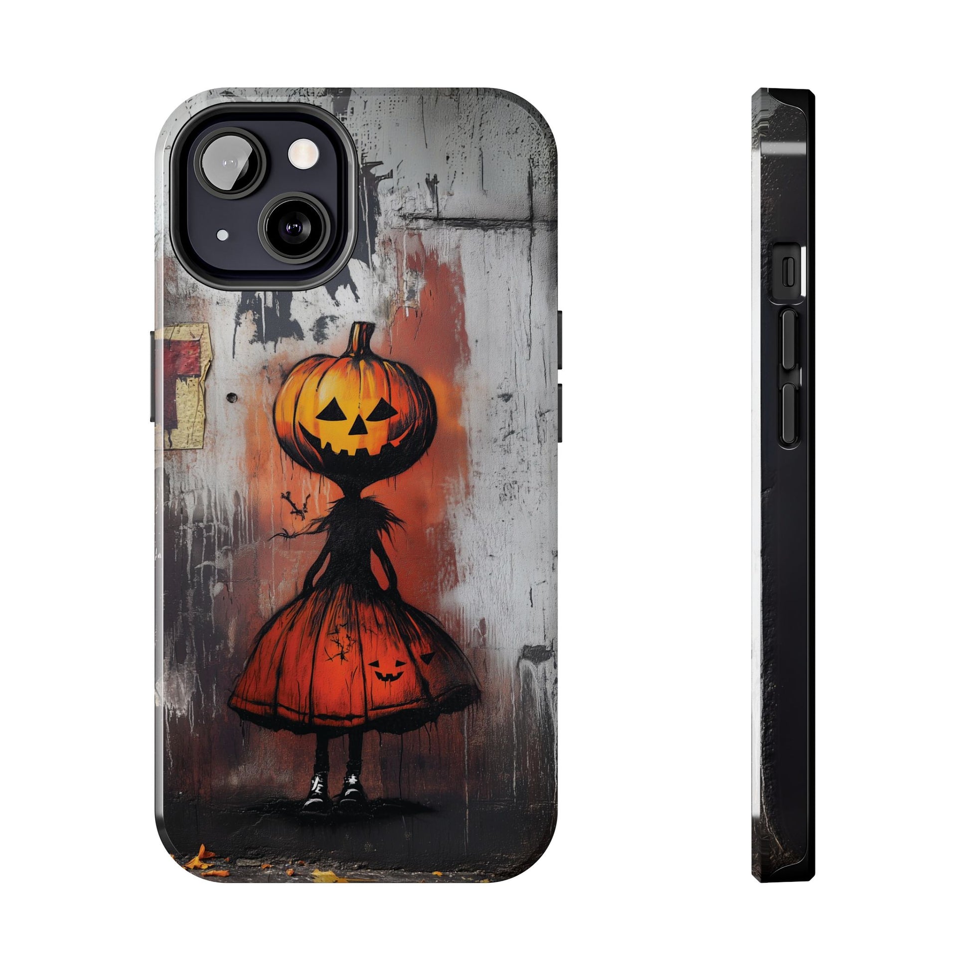 Halloween Pumpkin Wednesday Fall Artistic Gothic Dark Academia Street Art Urban Graffiti Phone Case Street iPhone 15 Pro Max Samsung Galaxy